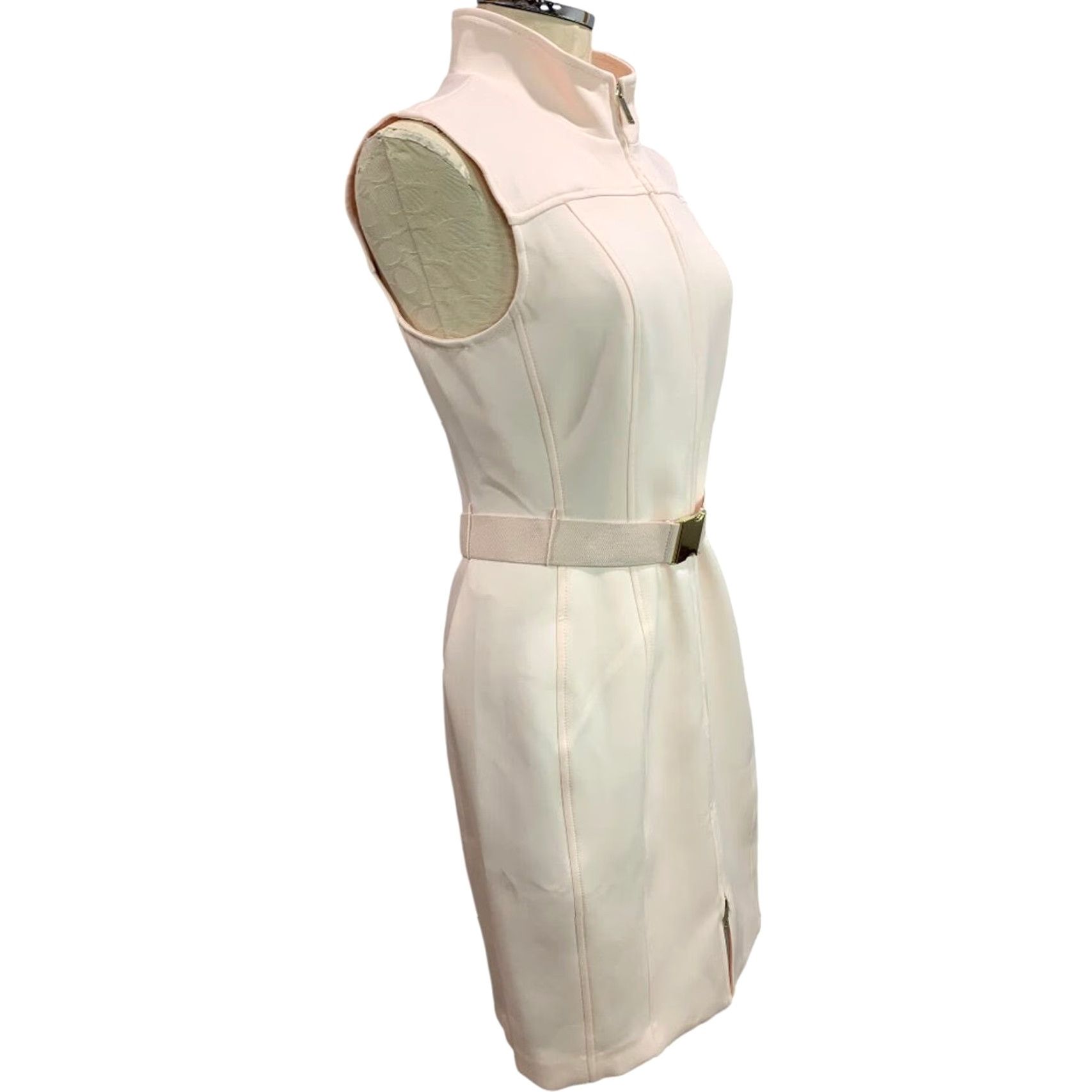 Tommy Hilfiger VINTAGE Tommy Hilfiger Scuba Dress Women Knee Length 10 Regular White Powder Pink TD6S1A9A Mens Size L / US 10 / IT 46 - 7 Thumbnail