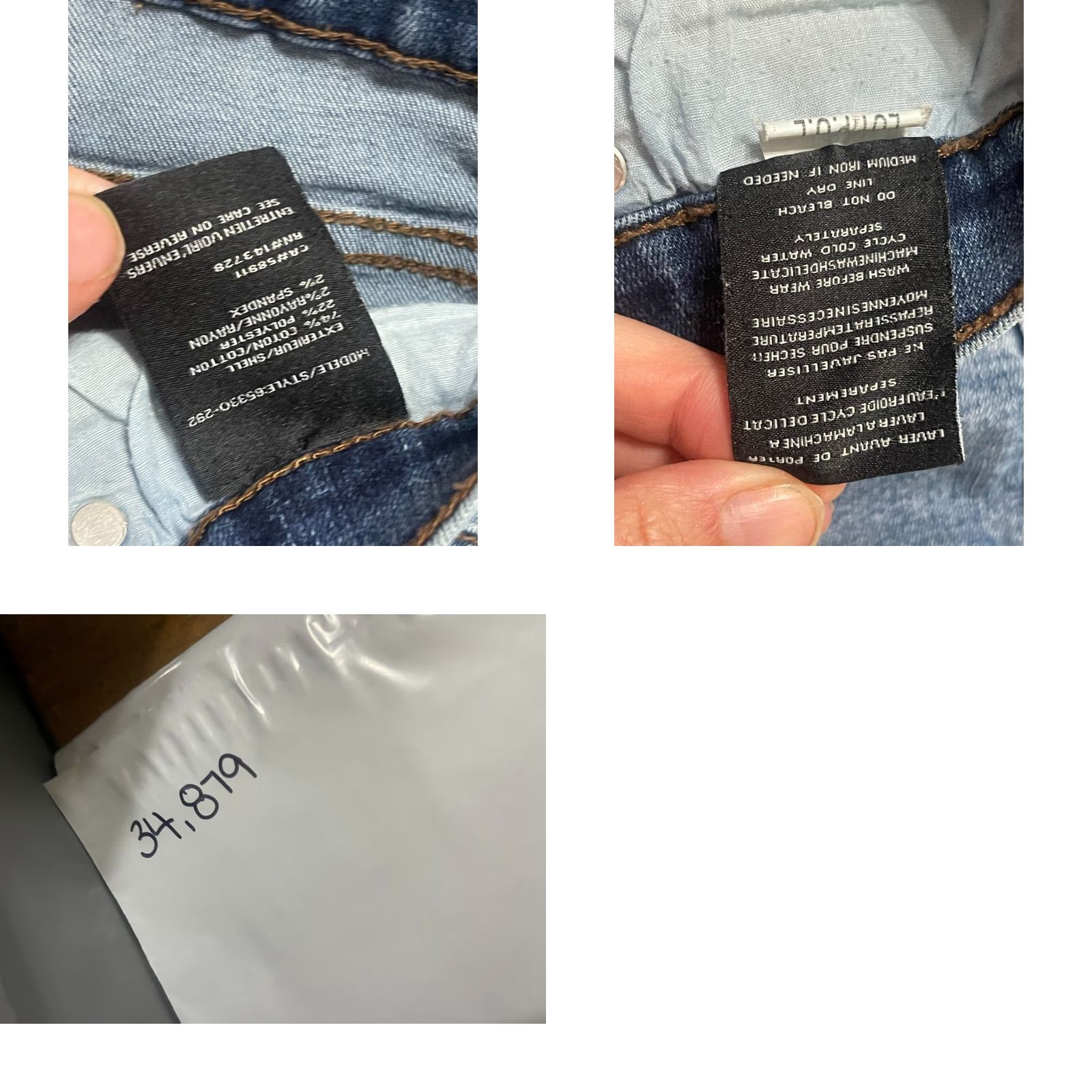 Vintage Tribal Jeans Women's 12 Blue Denim Slim Fit Raw Hem Pockets Ankle Regular Inseam 28 Size 34" / US 12 / IT 48 - 8 Thumbnail
