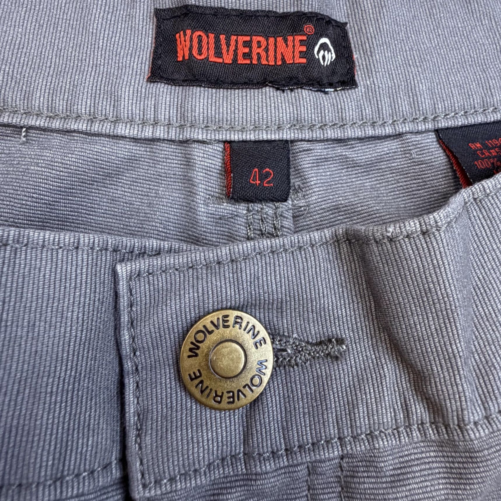 Vintage Wolverine Shorts Mens 42 Gray Concrete Washed Cotton Work Utility Casual Chino Pocketed Regular Front Mens Size US 42 / EU 58 - 4 Thumbnail