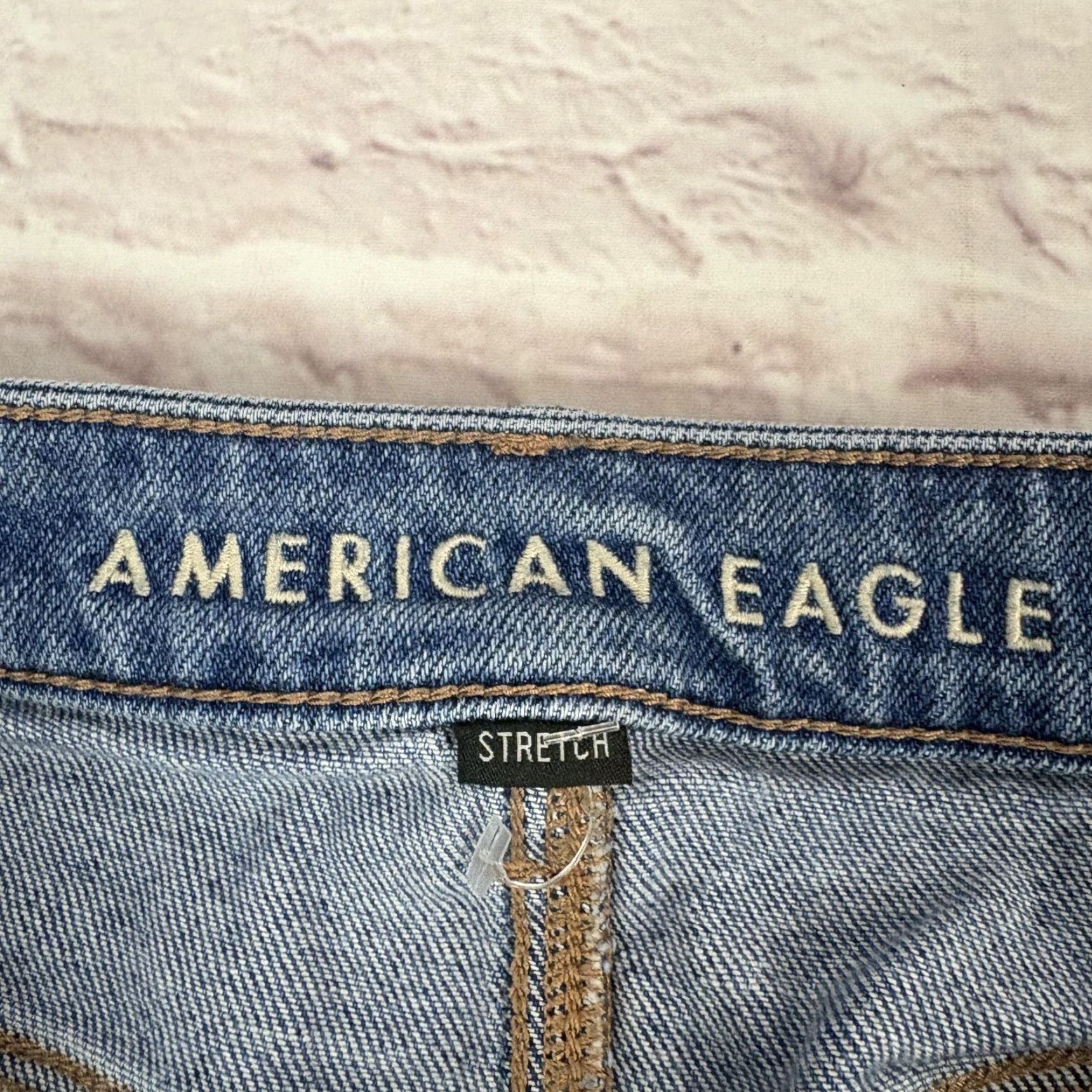 American Eagle Outfitters American Eagle Jeans Womens 10 Blue High Rise Straight Distressed Stretch 30x26 Size 32" / US 10 / IT 46 - 5 Thumbnail
