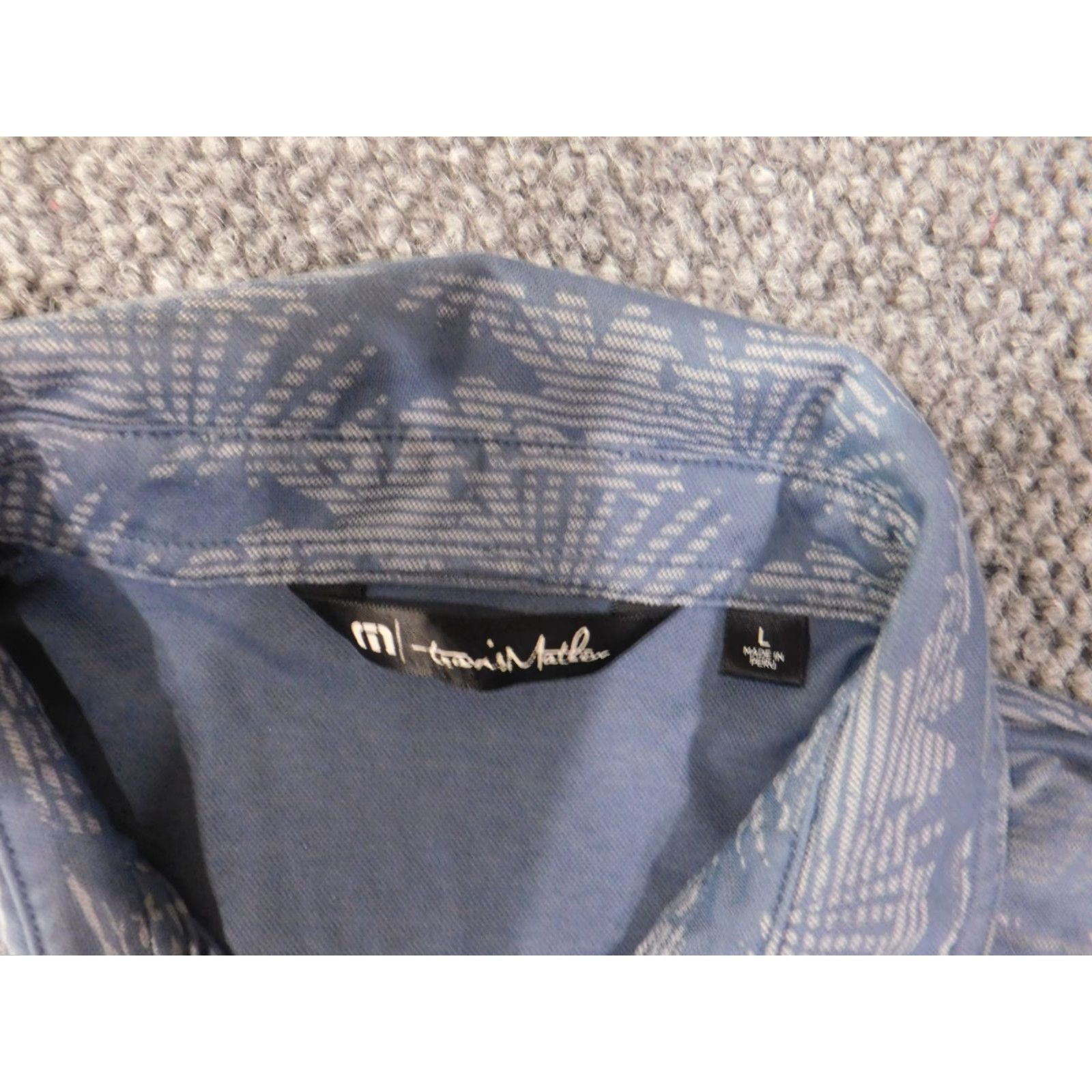 TravisMathew Travis Mathew Polo Men Large Blue Floral Knit Stretch Logo Golf Shirt Short Sleeve Button Collared Rx Vintage No Size US L / EU 52-54 / 3 - 7 Thumbnail