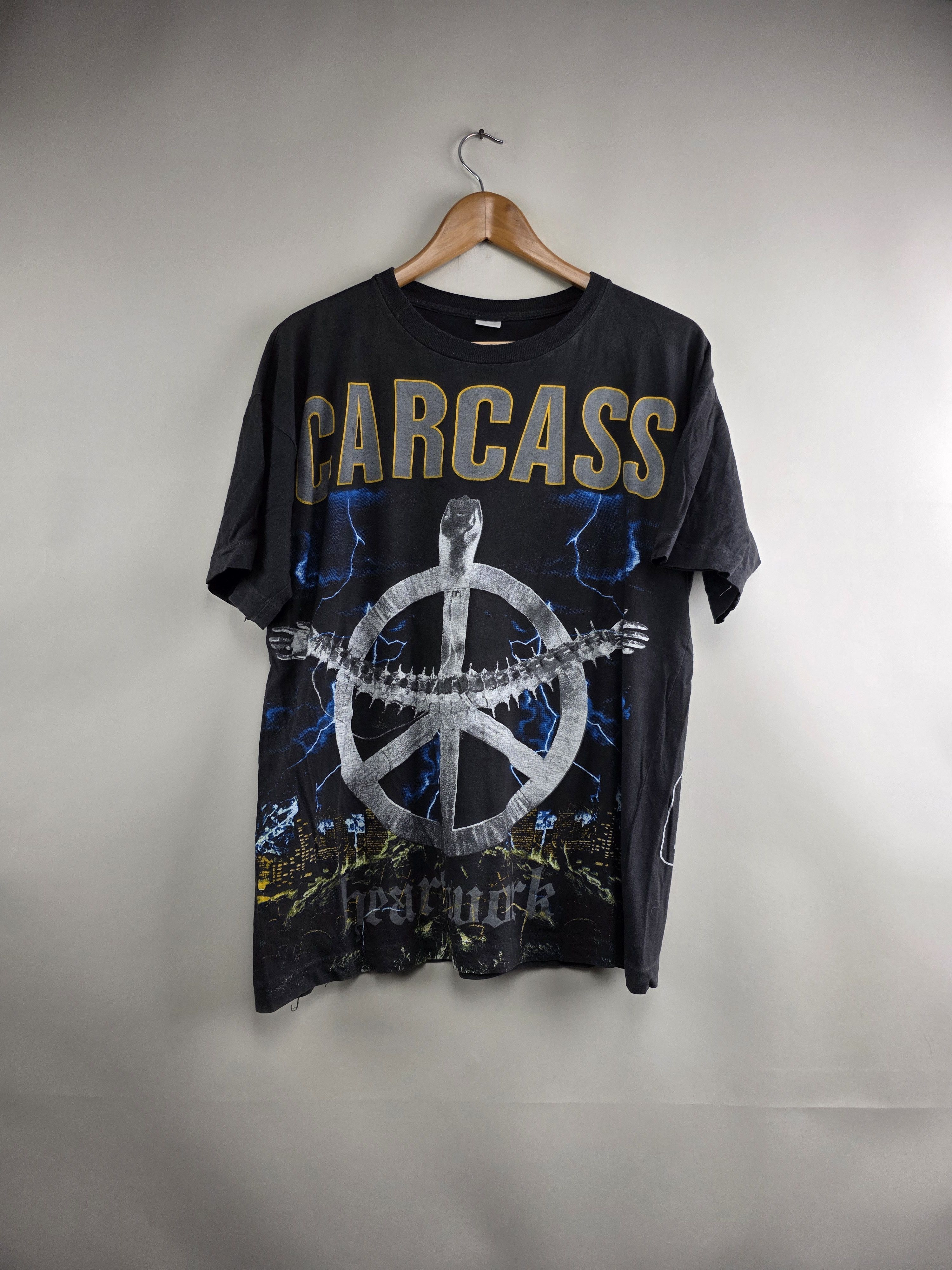 Band Tees × Vintage 90s Carcass Heartwork Death Metal L 21" 26.5" Size US L / EU 52-54 / 3 - 8 Thumbnail