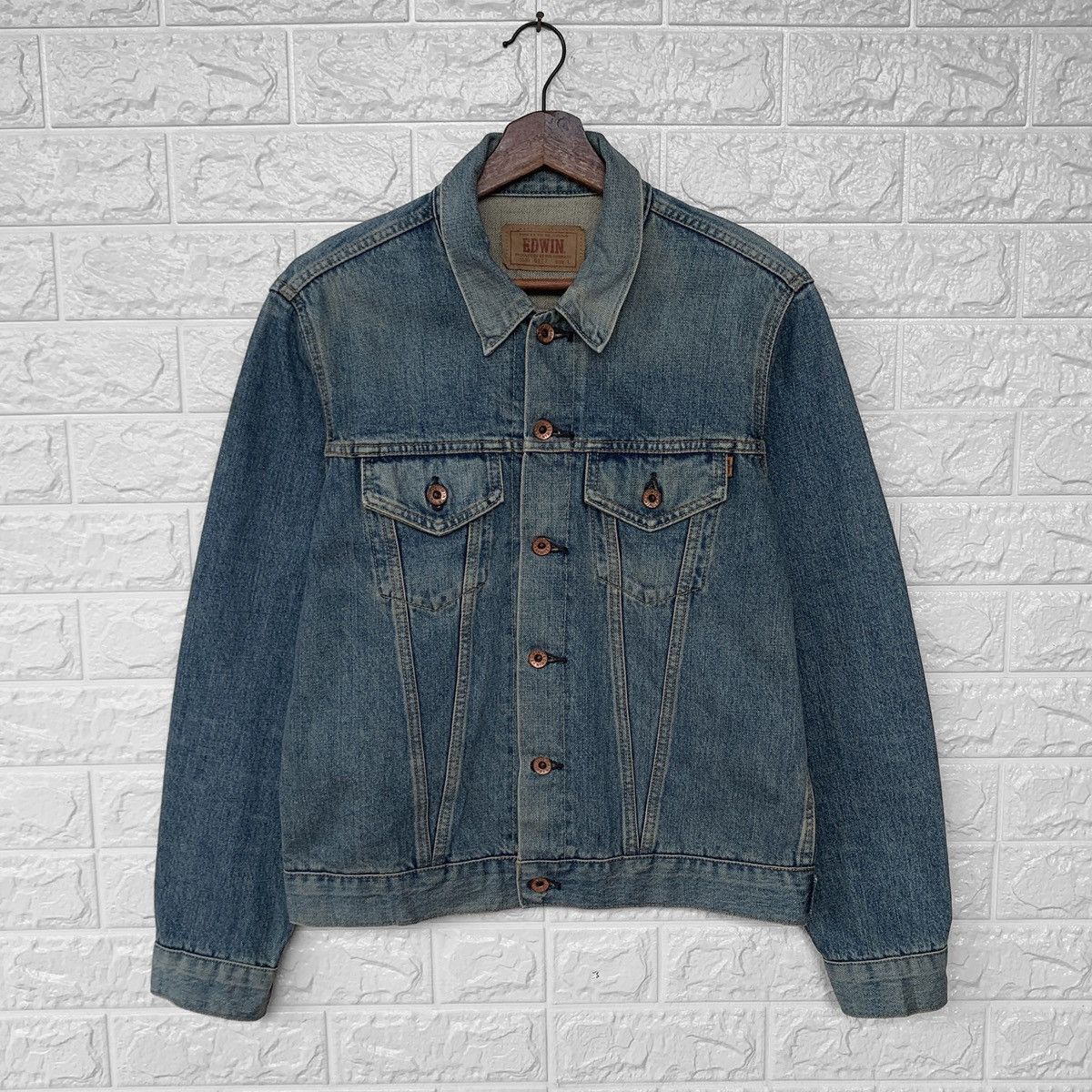 Edwin Vintage Selvedge Edwin 5550 Trucker Denim Jacket Size US S / EU 44-46 / 1 - 2 Thumbnail