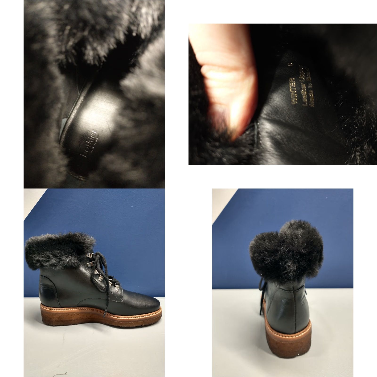 Vintage Botkier Winter Snow Boots Womens Size 6 Black Leather Faux Fur Lining Lace Up Women Size 6 Black Botkier Snow Boot Size US 6 / IT 36 - 8 Thumbnail
