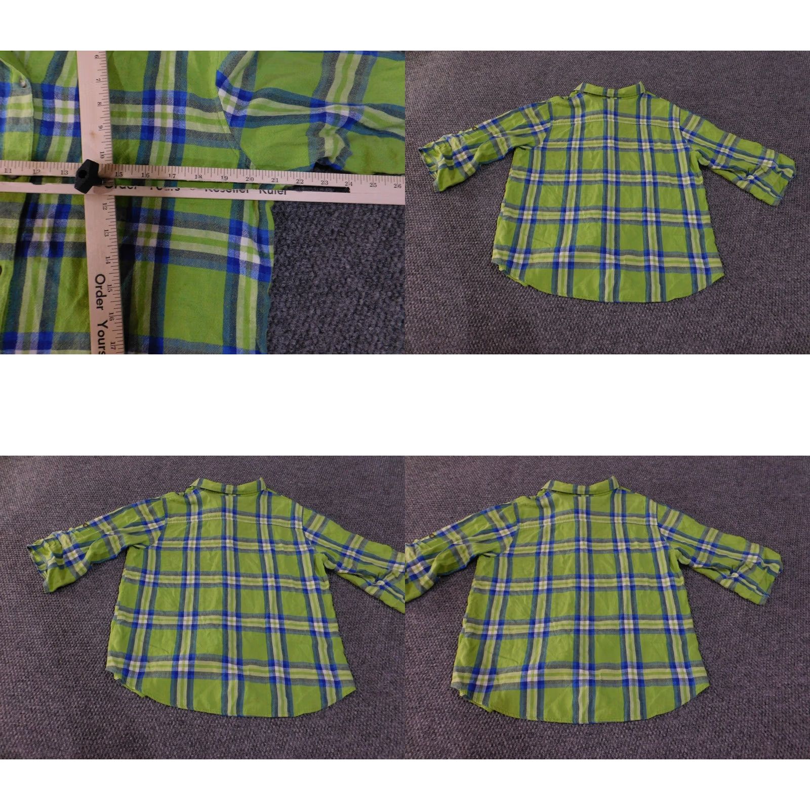 Coldwater Creek Coldwater Creek Shirt Womens Large Green Blue Plaid Linen Rayon Button-Up Top Size L / US 10 / IT 46 - 8 Thumbnail