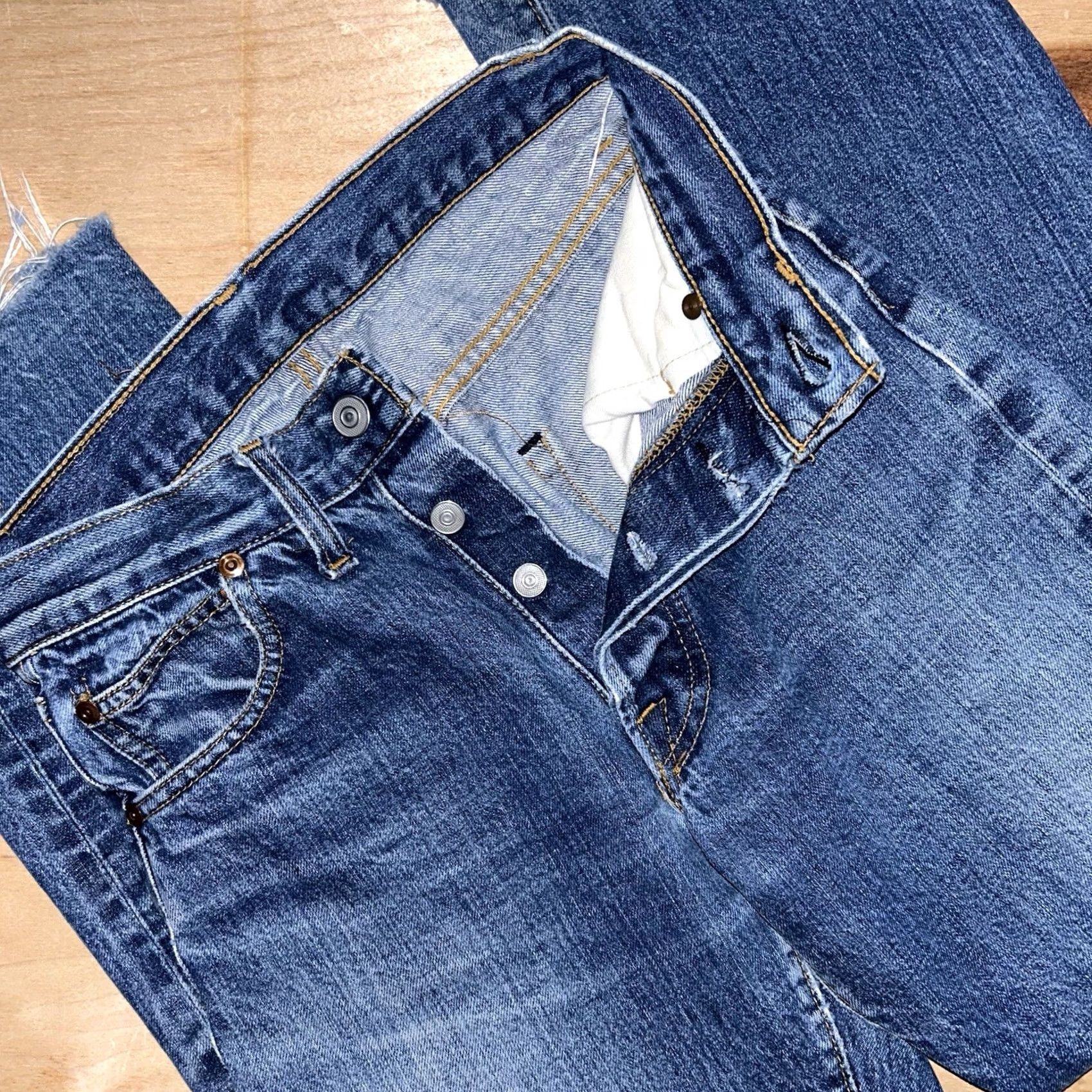 Sears VINTAGE Sears Blue Line Selvedge Denim Jeans 25x27 Denim Blue Mens? 1960s Size US 26 / EU 42 - 4 Thumbnail