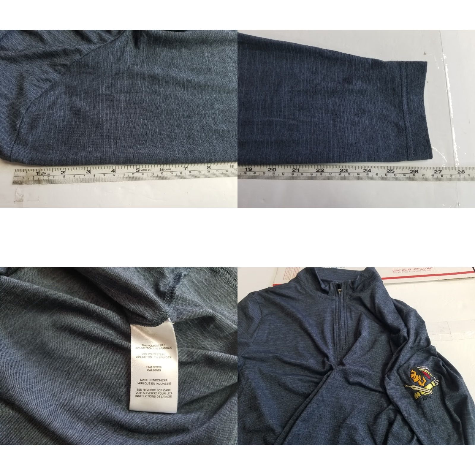 TravisMathew Travis Mathew Shirt Mens Large Blue 1/4 Zip Long Sleeve Golf Mock Neck Size US L / EU 52-54 / 3 - 8 Thumbnail