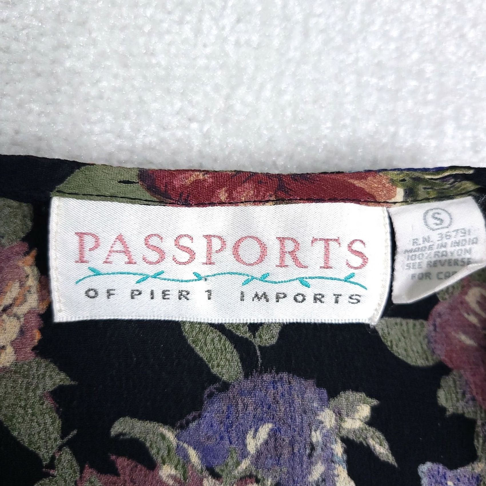 Vintage Vtg Passports Pier 1 Imports Dress Women's Small Floral Removable Shoulder Pads Maxi Hollow? Size S / US 4 / IT 40 - 7 Thumbnail