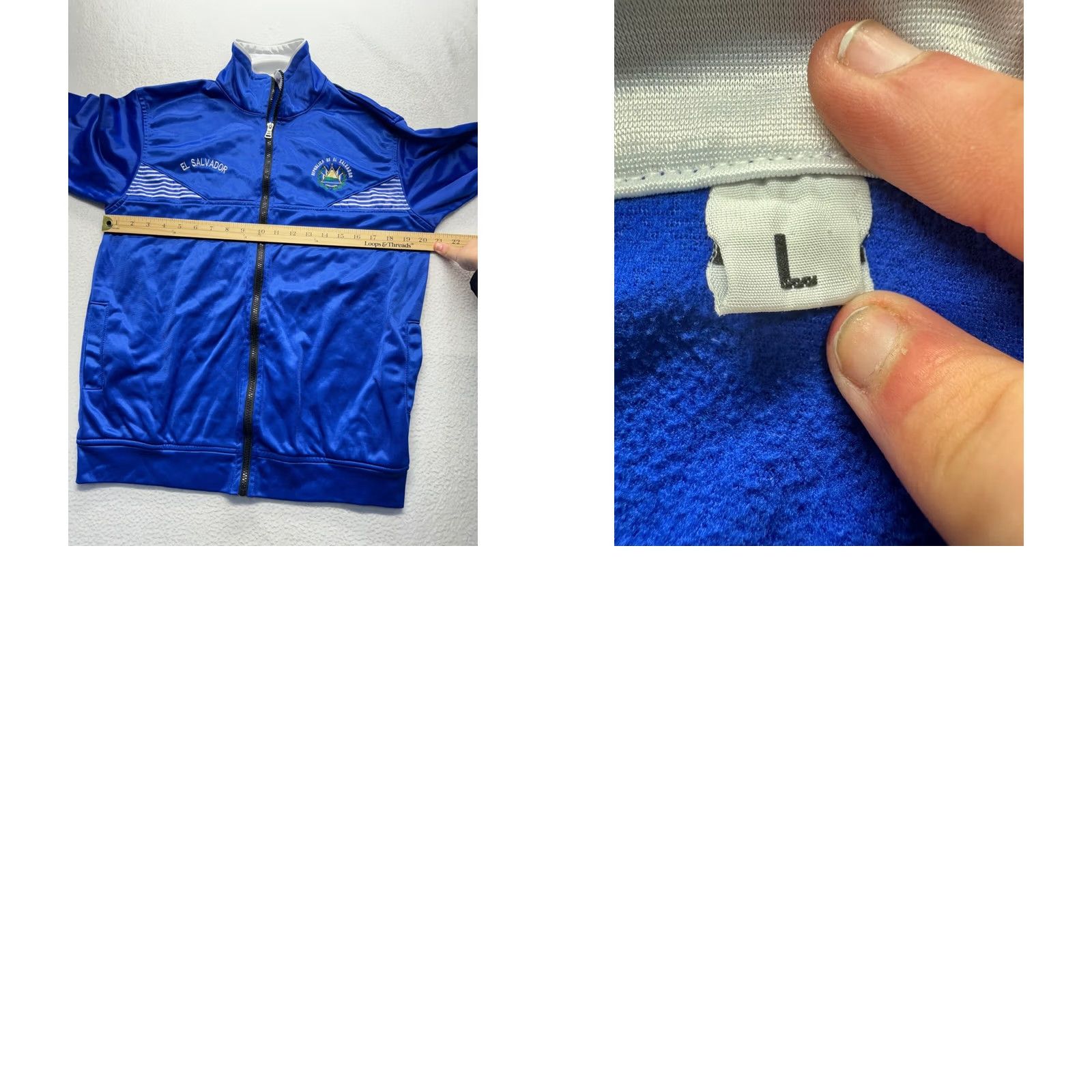 Vintage VINTAGE Men’s El Salvador Sport Jacket Windbreaker Large Blue Mens Size US L / EU 52-54 / 3 - 8 Thumbnail