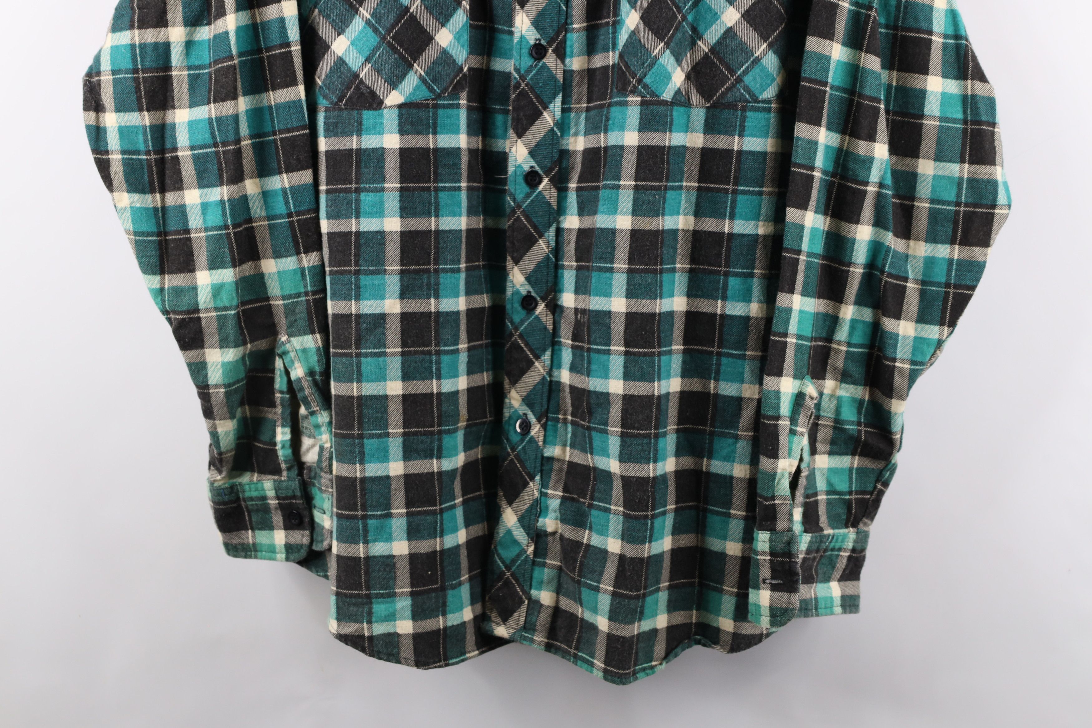 Vintage Vintage 90s Streetwear Collared Flannel Button Shirt Plaid Size US XL / EU 56 / 4 - 3 Thumbnail