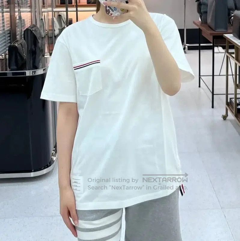 Thom Browne Thom Browne White Cotton Women's T-Shirt . Size M / US 6-8 / IT 42-44 - 4 Thumbnail
