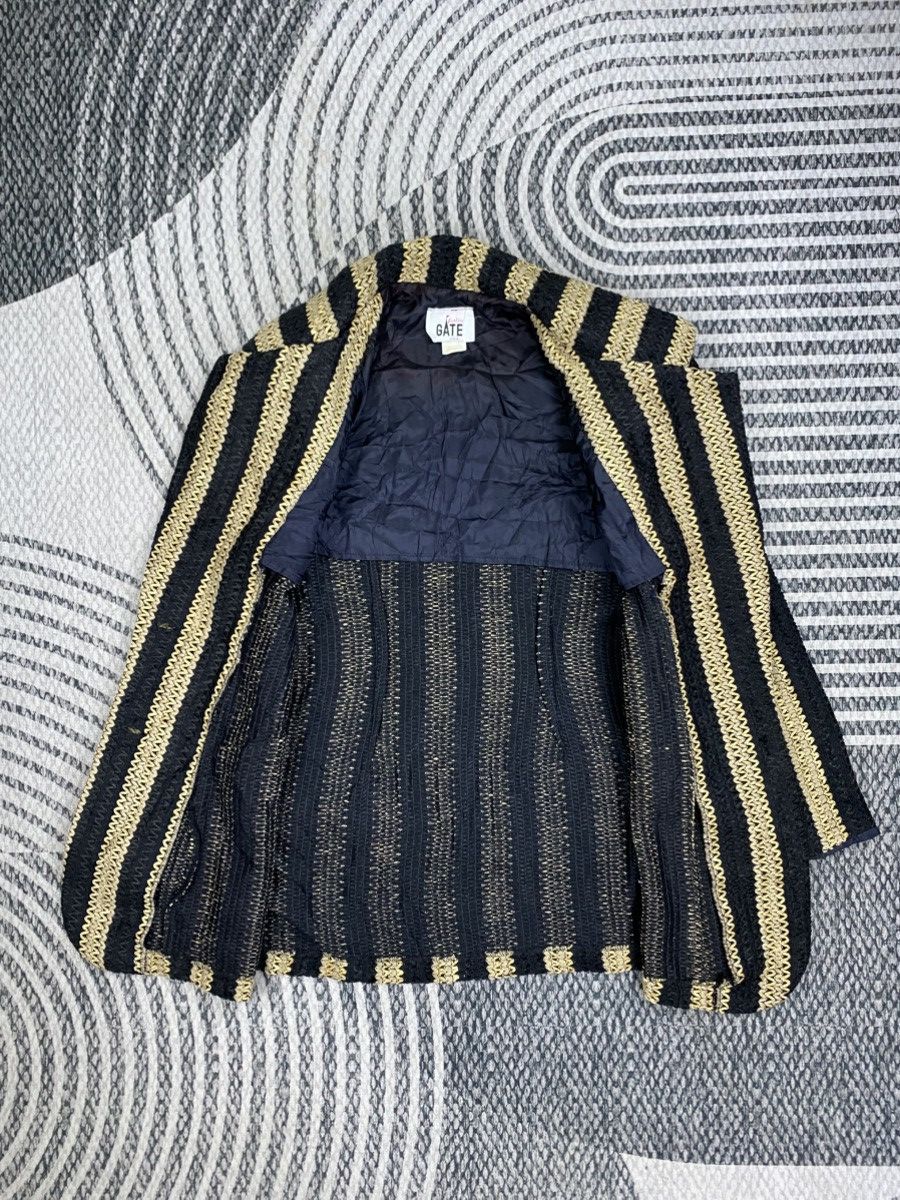 Japanese Brand 🔥RARE Vintage 80s GATE USA Striped Style Knit Blazer Size M / US 6-8 / IT 42-44 - 5 Thumbnail