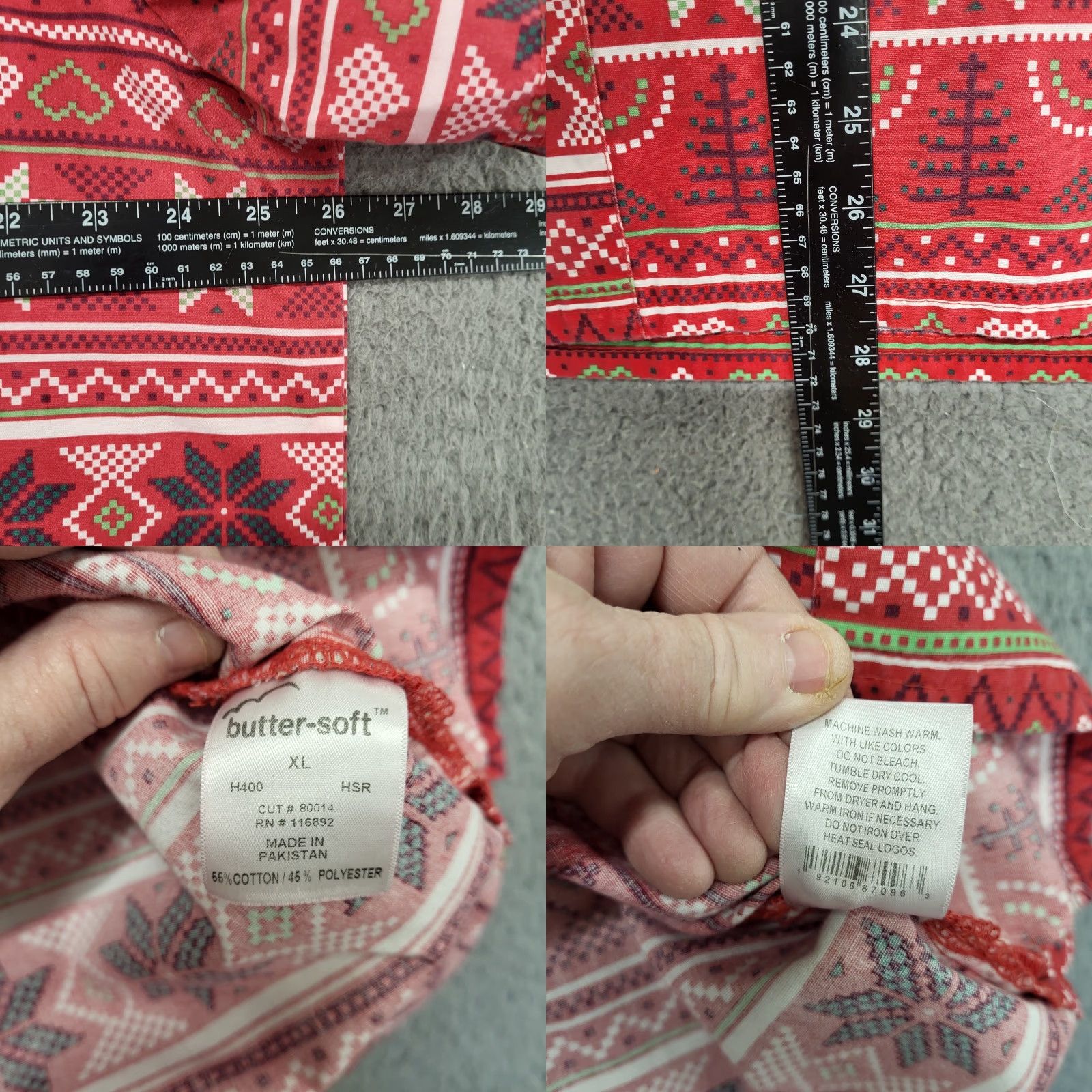 Buttero BUTTER SOFT Scrub Top Womens XL Red/White Snowflakes Christmas Short Sleeve Size XL / US 12-14 / IT 48-50 - 9 Thumbnail