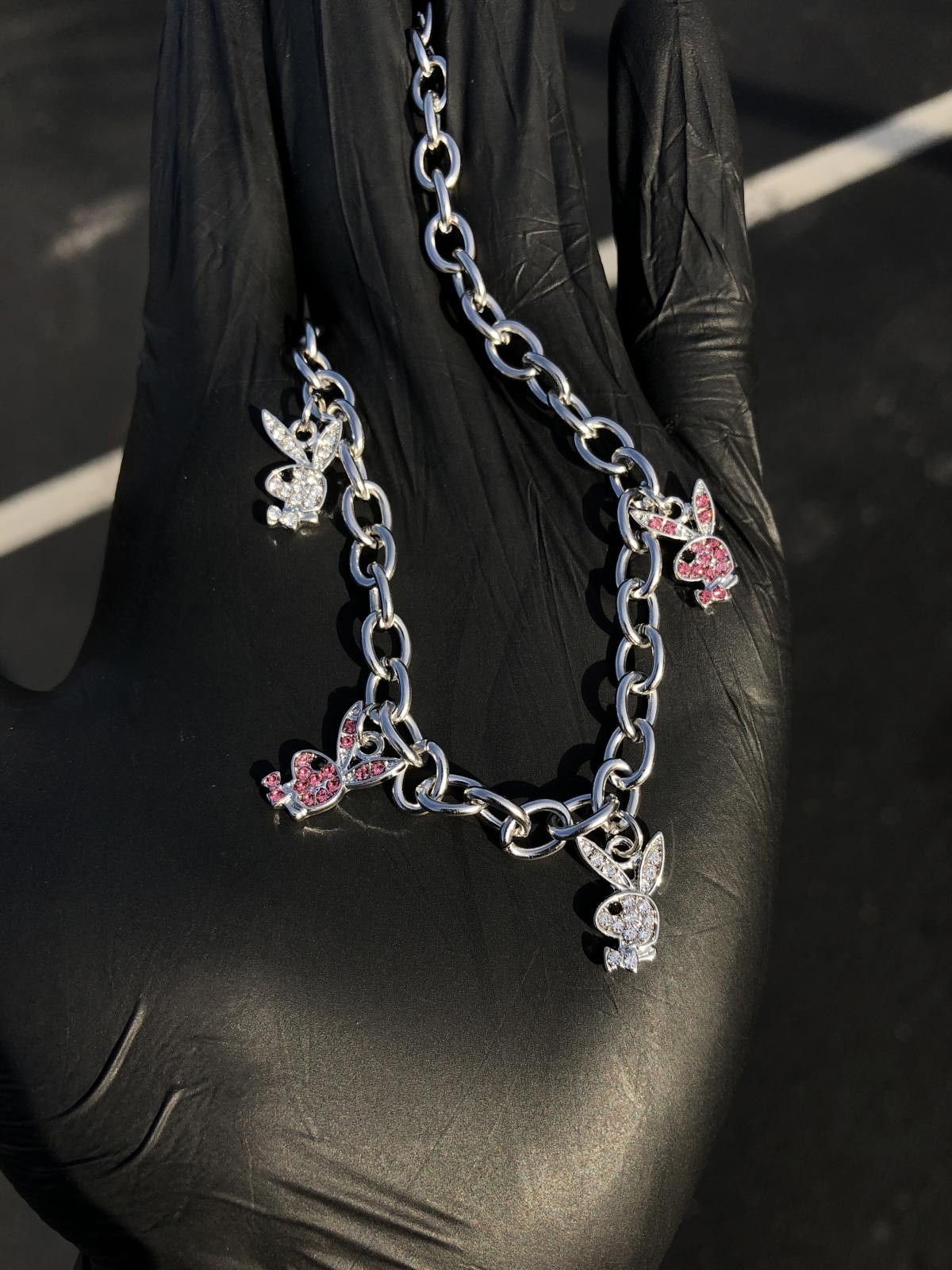 Playboy × Vintage Silver Playboy Choker Necklace Size ONE SIZE - 1 Thumbnail