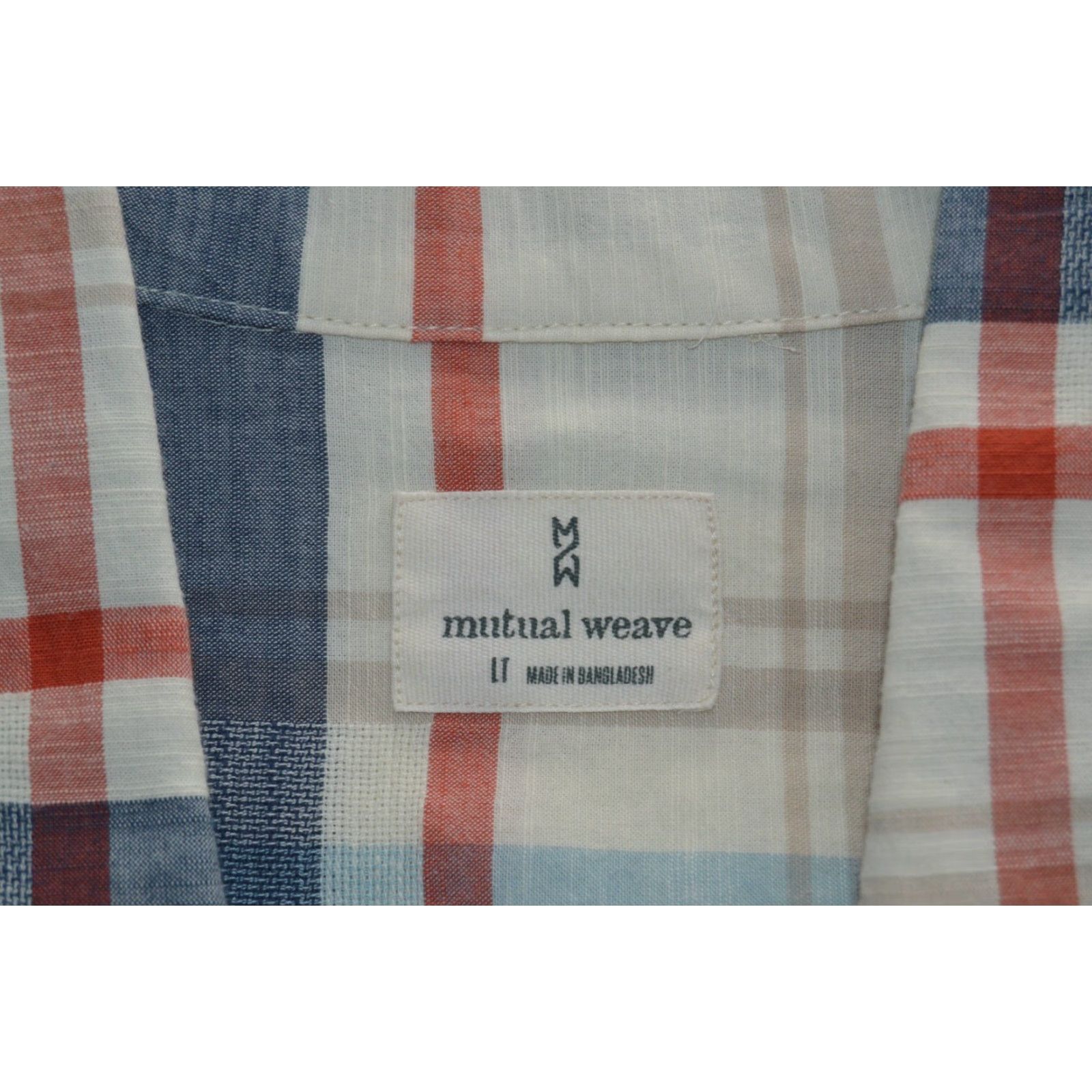 Vintage MUTUAL WEAVE Big & Tall MENS Short Sleeve Camp Shirt Large Tall Blue Plaid Button-Up Notch Collar Casual, Business, Travel Mens Size US L / EU 52-54 / 3 - 3 Thumbnail