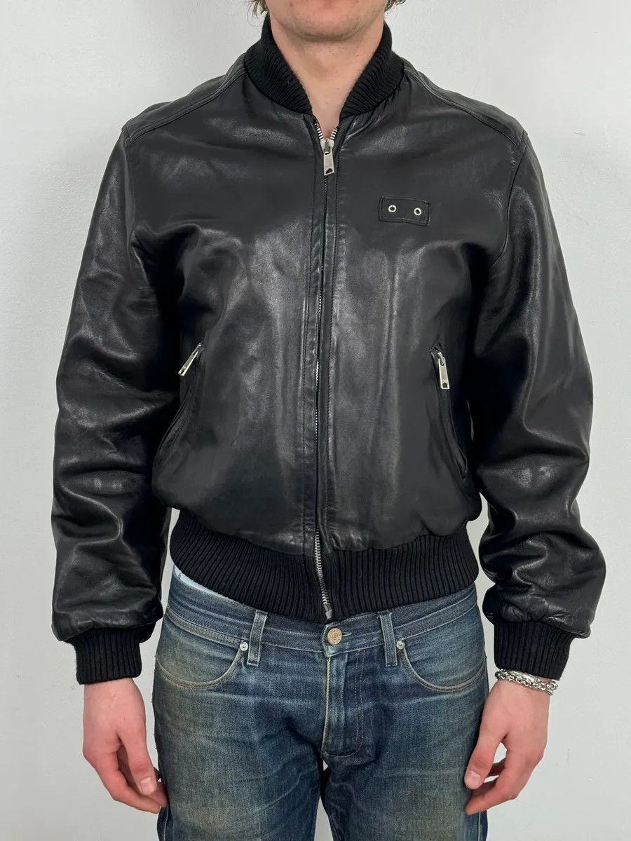 Dolce & Gabbana 2000s Dolce & Gabbana Black Leather Mafia Aviator Bomber Jacket Size US M / EU 48-50 / 2 - 2 Thumbnail