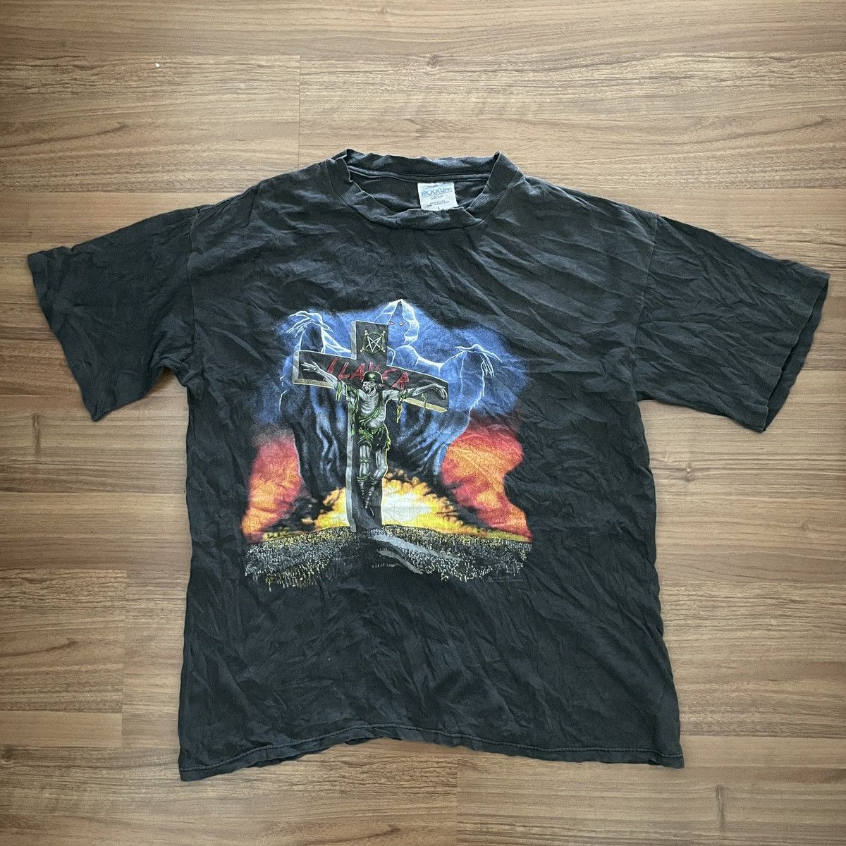 Band Tees × Slayer × Vintage Vintage 1990 Slayer Touring in The Abyss T-Shirt Size US L / EU 52-54 / 3 - 1 Thumbnail