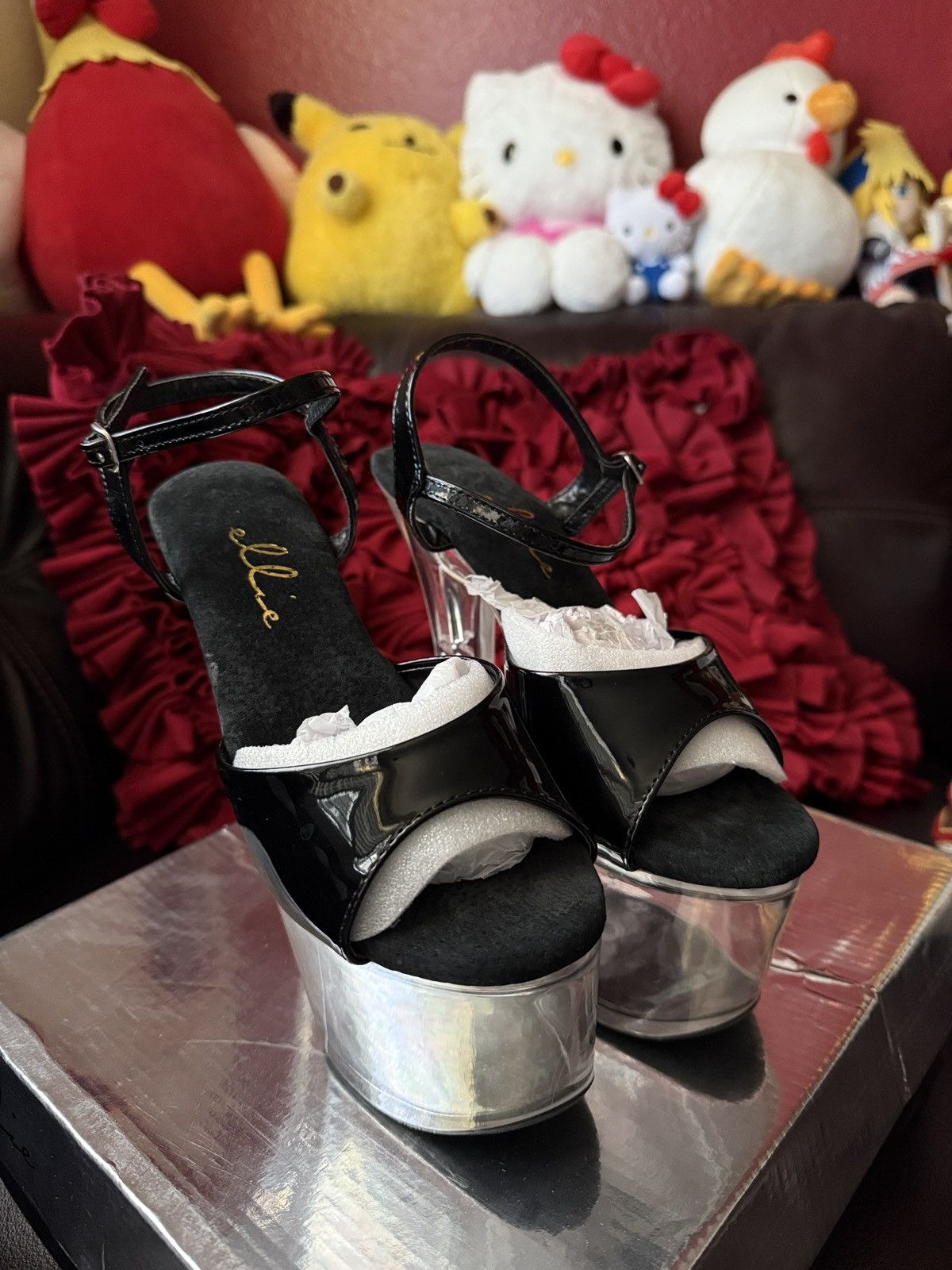 The Unbranded Brand Ellie Black and Silver Platform sex party Shoes size varies Size US 7 / IT 37 - 1 Thumbnail