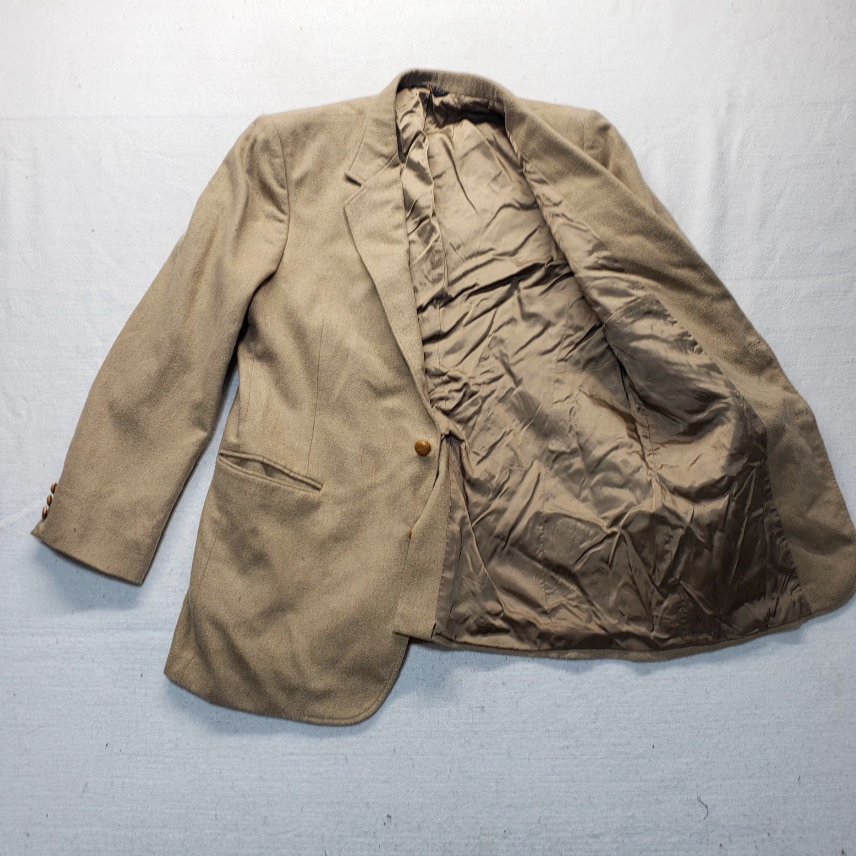 Haggar Haggar Brown Two Button Suit Jacket Lined Notch Single-Breasted Men's 44L Size 44R - 4 Thumbnail