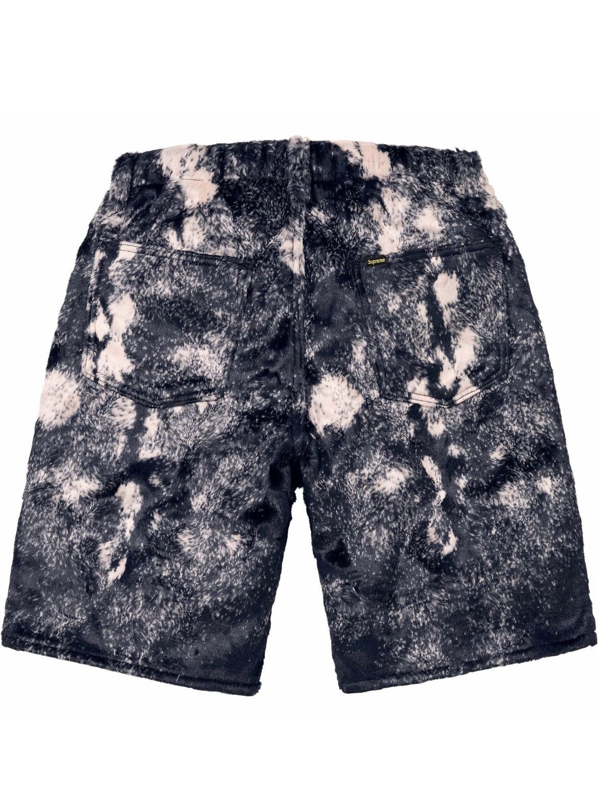 Streetwear × Supreme × Vintage Supreme Black Faux Fur Shorts SS24 