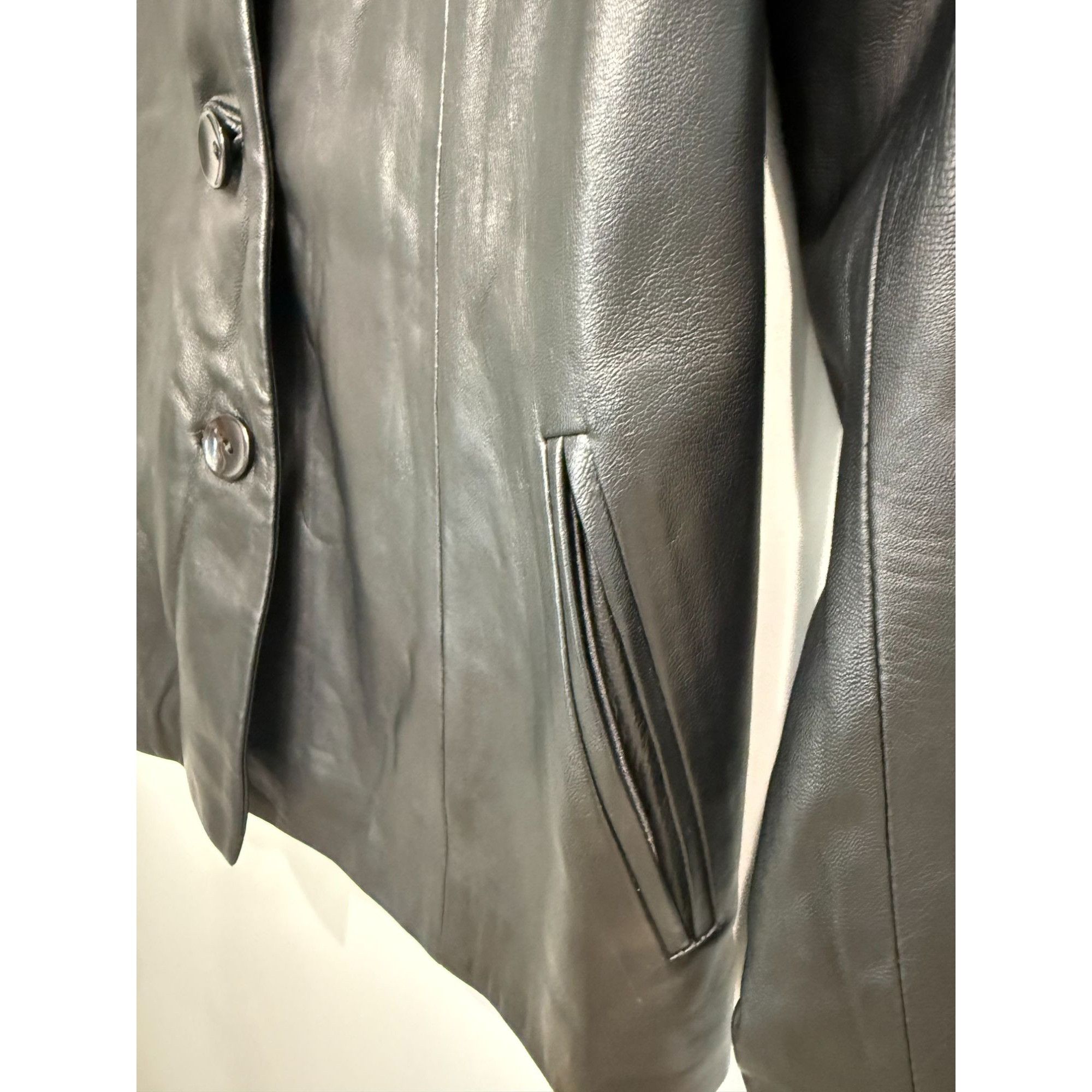 Other Vintage 90s Gian Mori Italian Genuine Leather Blazer, size l Size L / US 10 / IT 46 - 6 Thumbnail