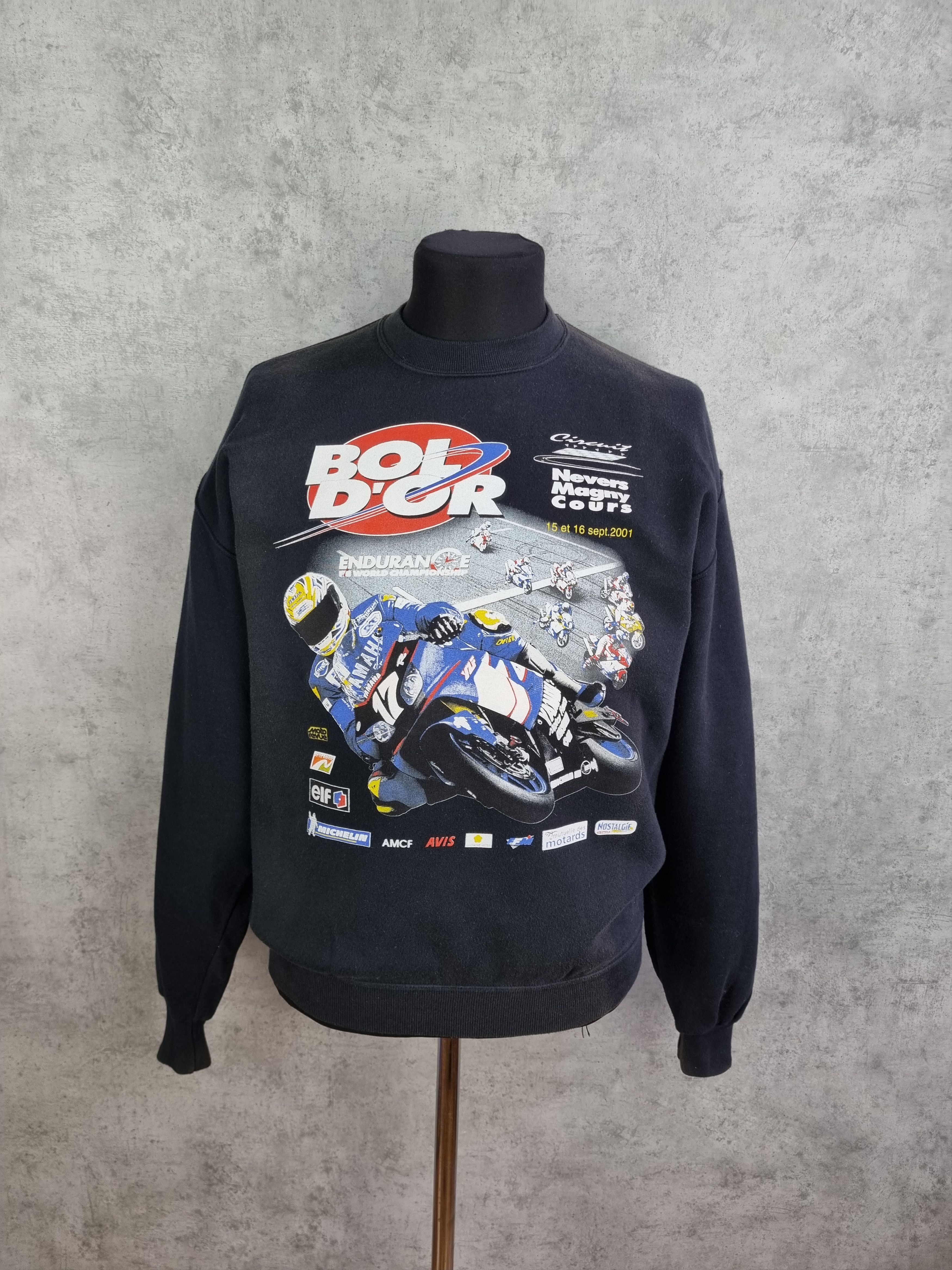 Vintage 90s Motorrad Big Print Bol Dor 2001 Size US L / EU 52-54 / 3 - 17 Thumbnail
