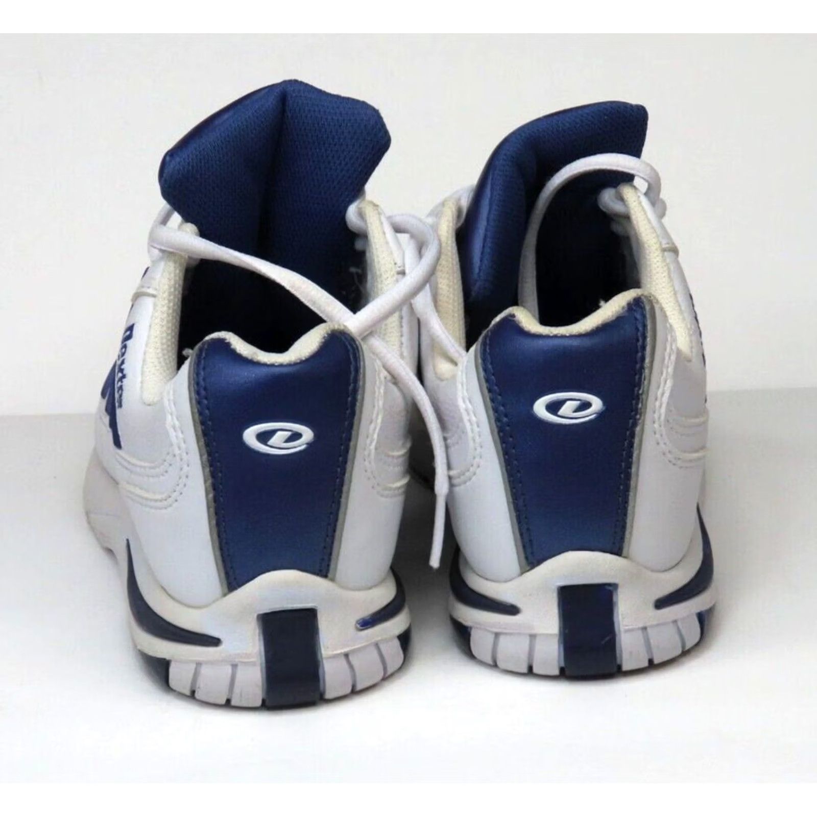 Vintage Dexter Womens Sneaker B4416-3 White Blue Lace Up Casual Low Top Size 7 US 37 Leather Man Made Insole Athletic Womens, Used Small Number of Times Size US 7 / IT 37 - 4 Thumbnail