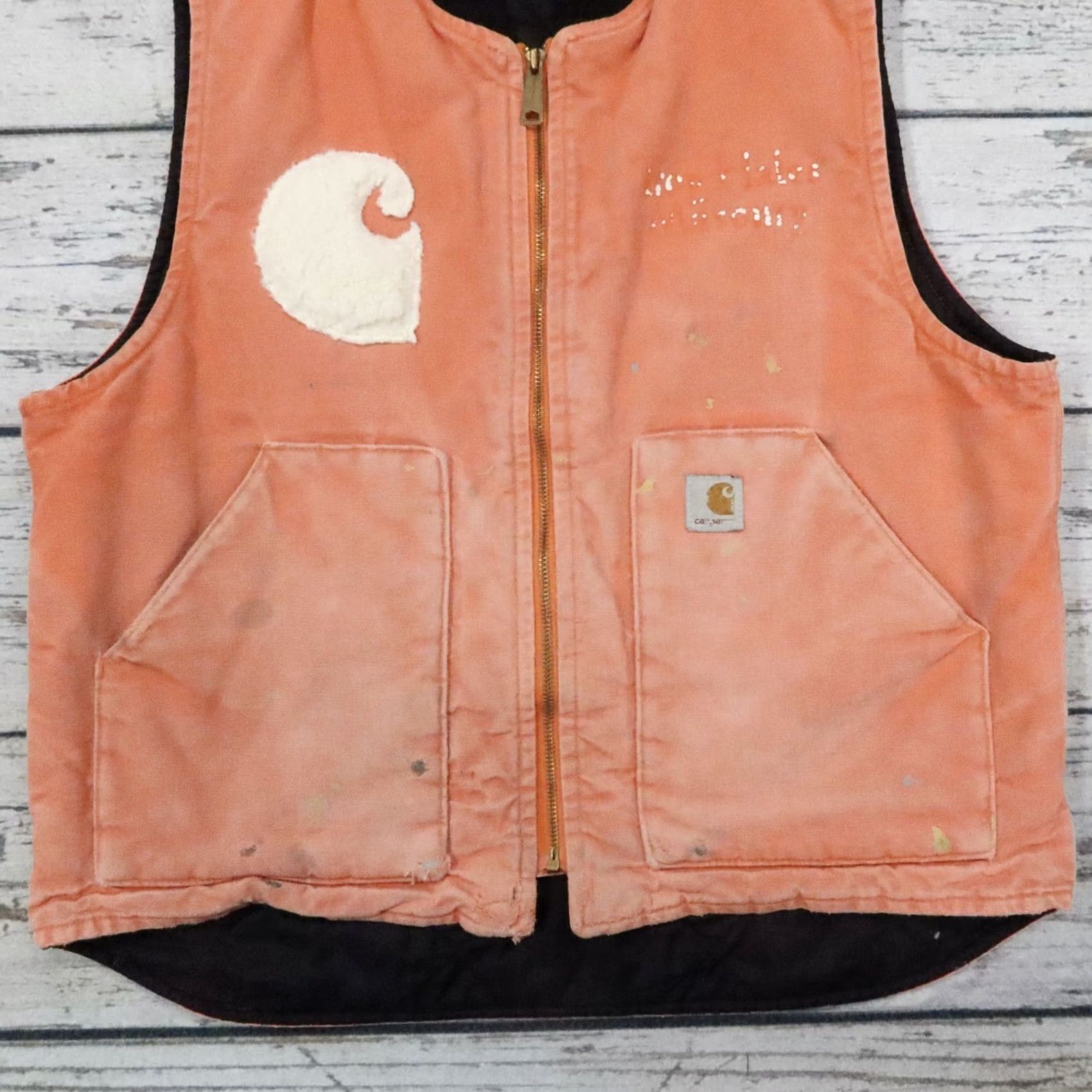 Carhartt Vintage Carhartt Artic Quilt Lined Vest Size L Orange Mens Vest Size US L / EU 52-54 / 3 - 3 Thumbnail