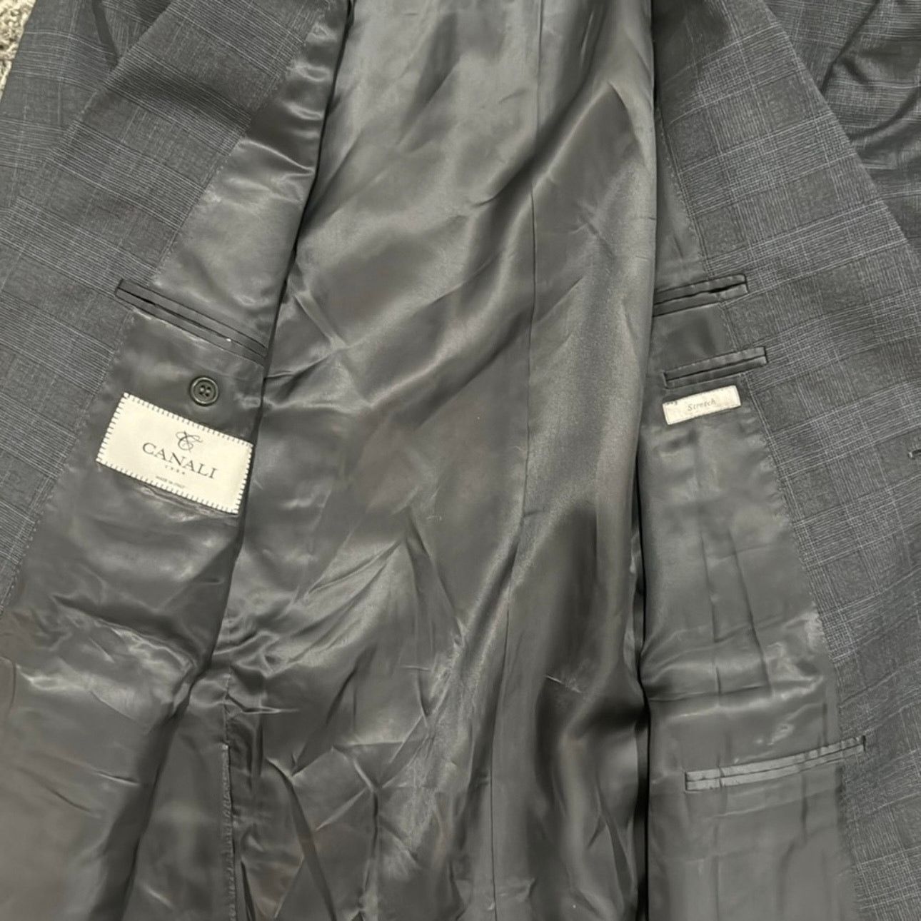 Canali Canali Sienna Plaid Stretch Wool Suit, Size 38/56 7R Size 38R - 10 Thumbnail