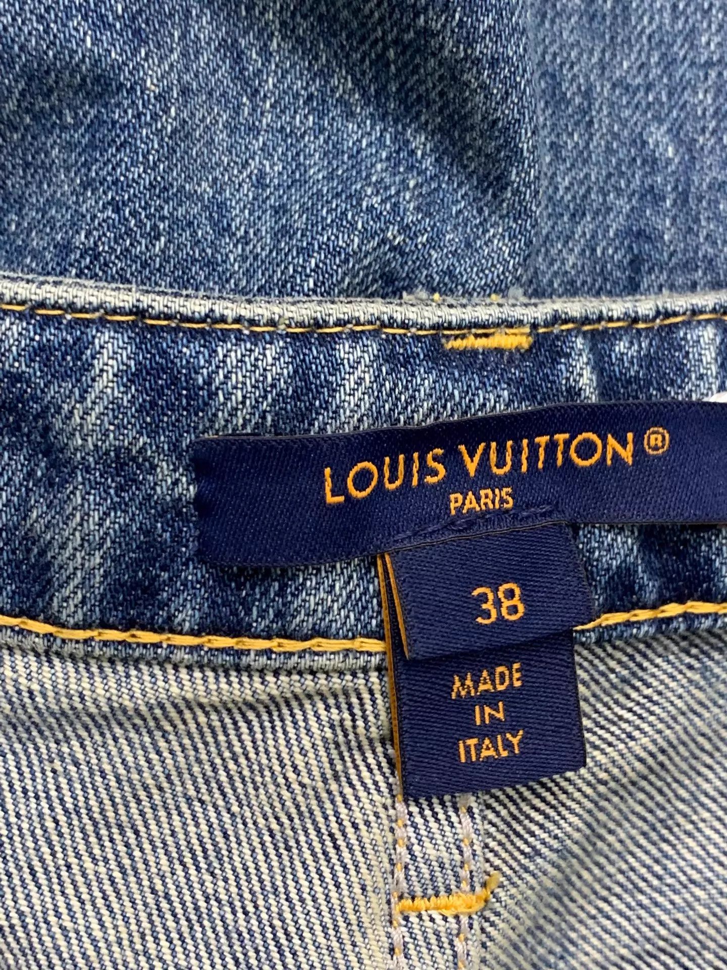 Louis Vuitton LV Monogram Paneled Jeans 38 Size 27" / US 4 / IT 40 - 4 Thumbnail