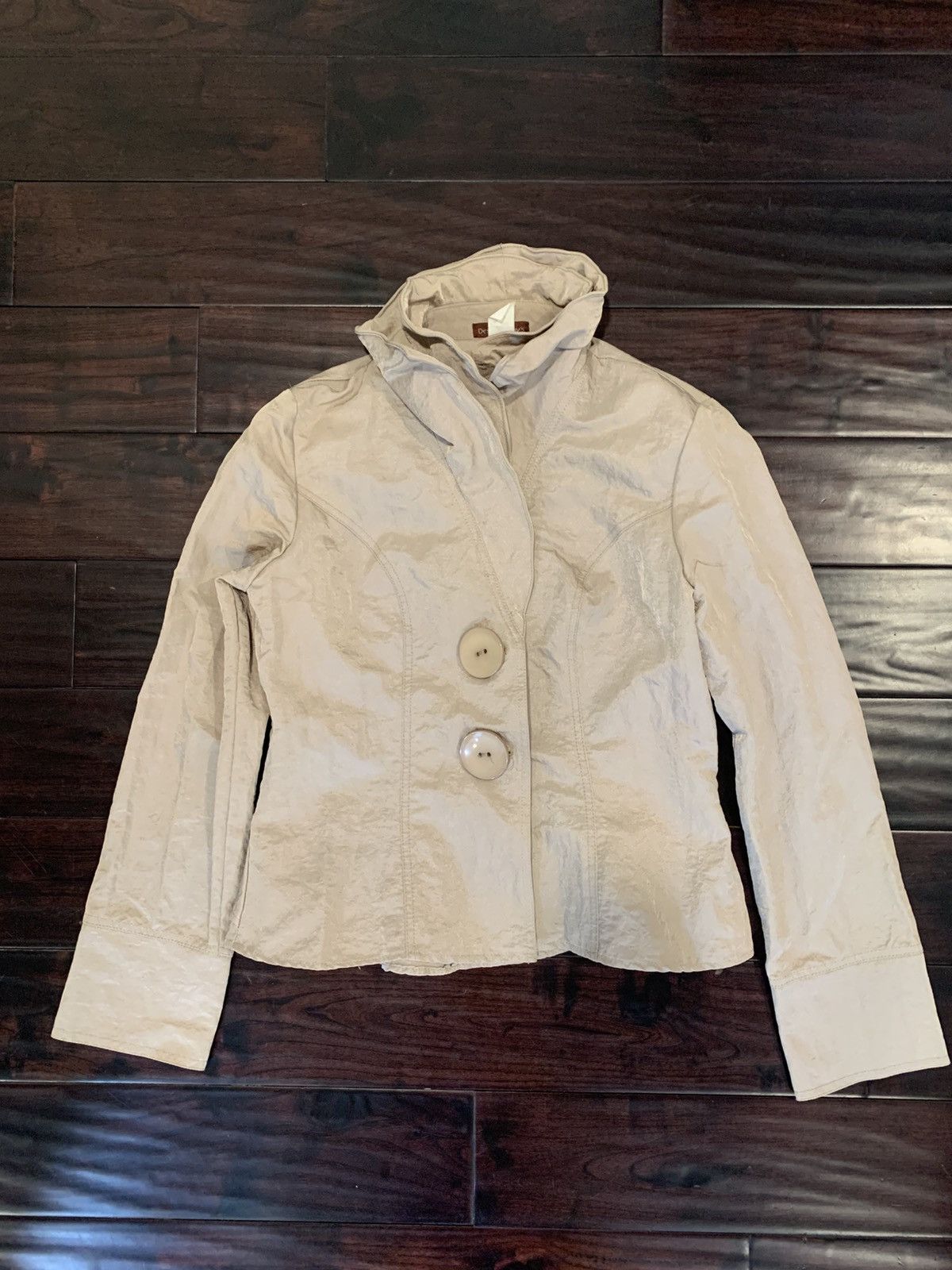 Vintage 90s womens nylon big button parka jacket Size S / US 4 / IT 40 - 1 Thumbnail