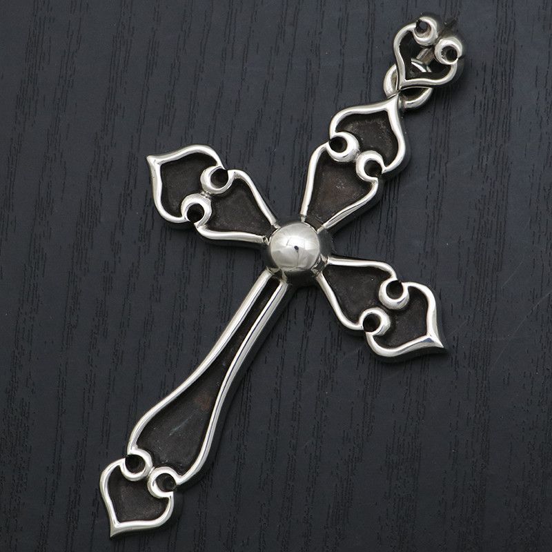 image of Chrome Hearts Outline Cross Pendant in Silver, Men's