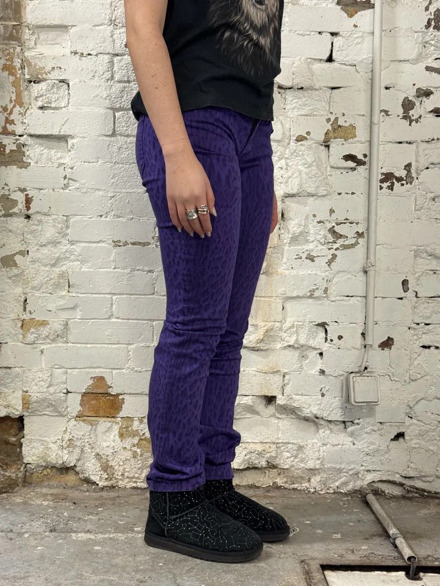 Just Cavalli SS2009 Cavalli Leopard Purple & Black Slim Pants Size 26" / US 2 / IT 38 - 5 Thumbnail