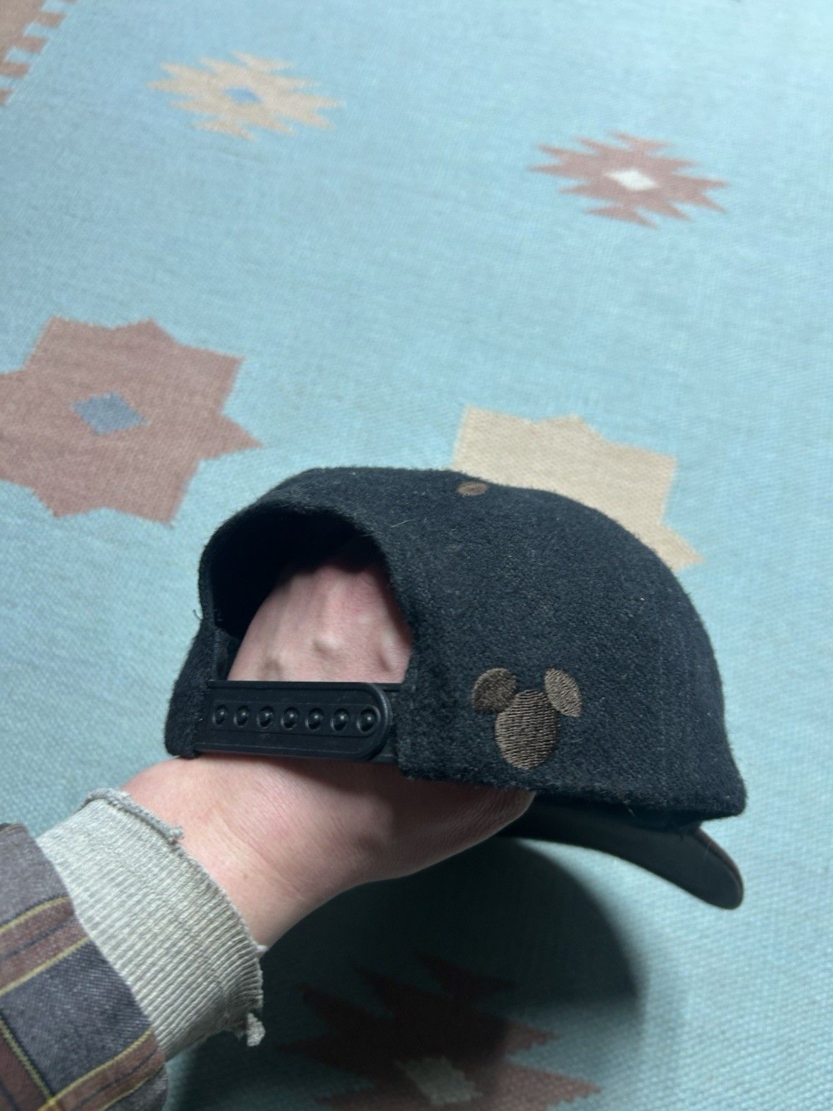 Vintage Vtg Snapback hat Mickey Mouse wool leather cartoon spell out Size ONE SIZE - 5 Thumbnail