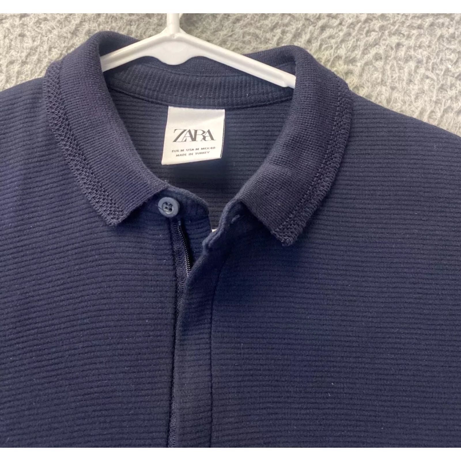Zara Zara Men's Polo Shirt Golf Stretch Blue Polyester Short Sleeve / 109-10 M Regular Athletic City Casual Basic Polo Tee Shirt (if included) Size US M / EU 48-50 / 2 - 2 Thumbnail