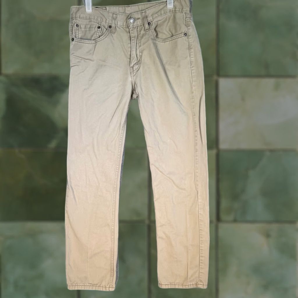 Levi's Levi’s 514 Jeans Men’s Beige Denim 31x32 Mid Rise Straight Size US 31 - 1 Thumbnail