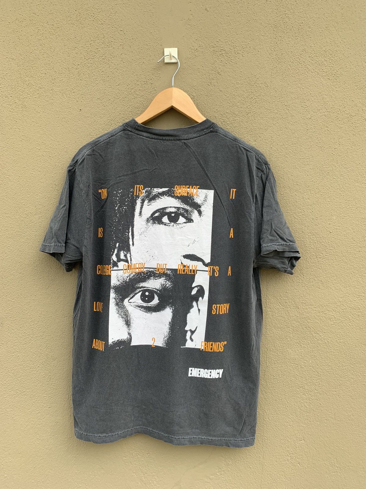 image of Emergency Movie Comey Thriller Movie Faded Tshirt in Black, Men's (Size Large)