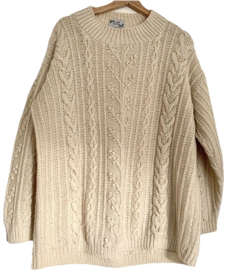 Other Cream cable knit wool sweater relaxed fit Just for you Size ONE SIZE - 1 Thumbnail