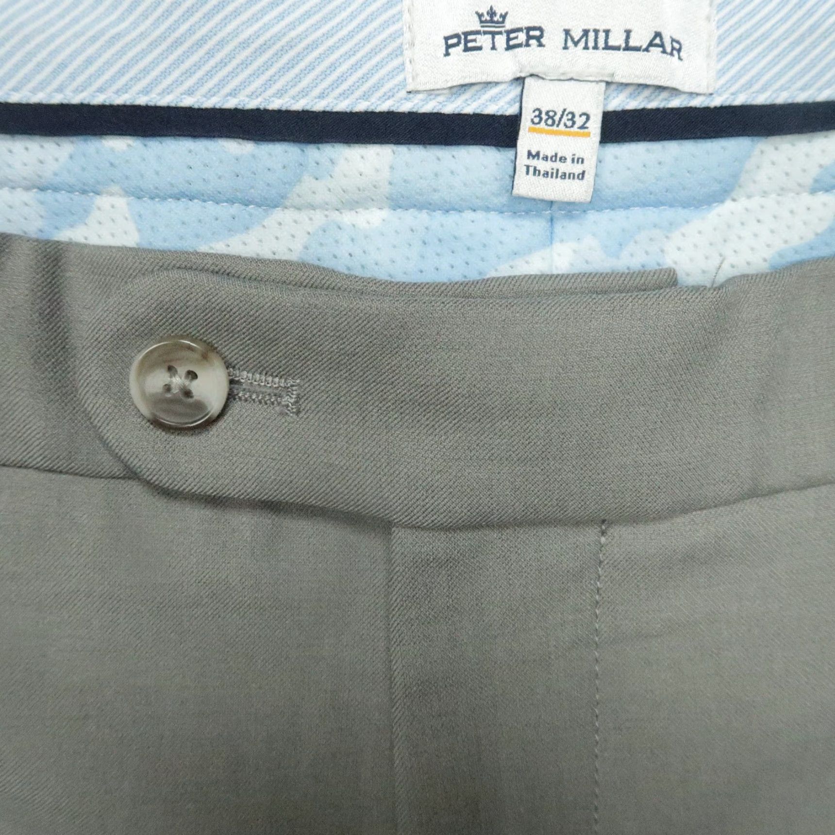 Peter Millar Peter Millar Pants Men 38x32 Gray Chino Lightweight Regular Straight Front Pockets Summer Rocking? Size US 38 / EU 54 - 3 Thumbnail