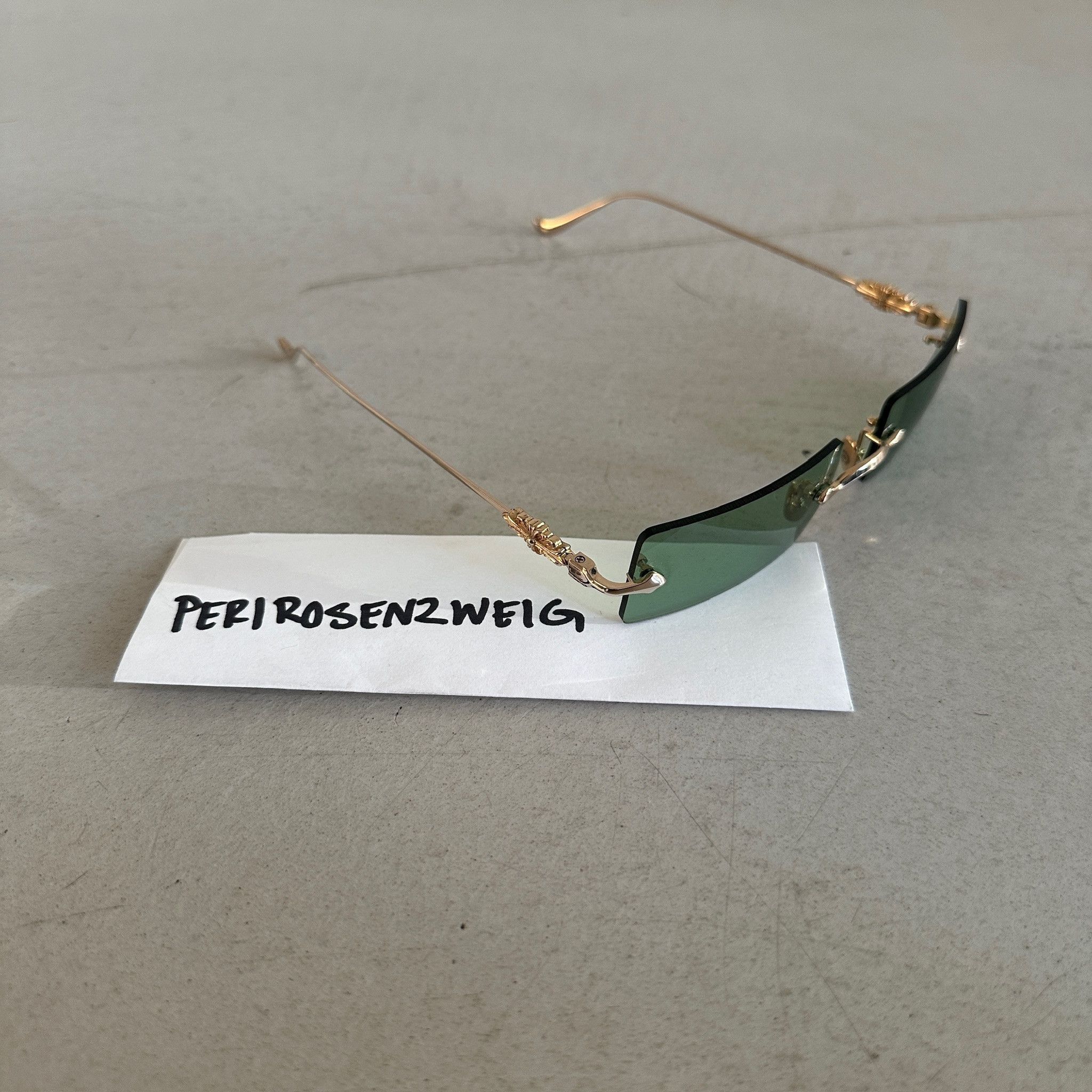 image of Chrome Hearts Hellz Bellz Sunglasses in Green, Men's