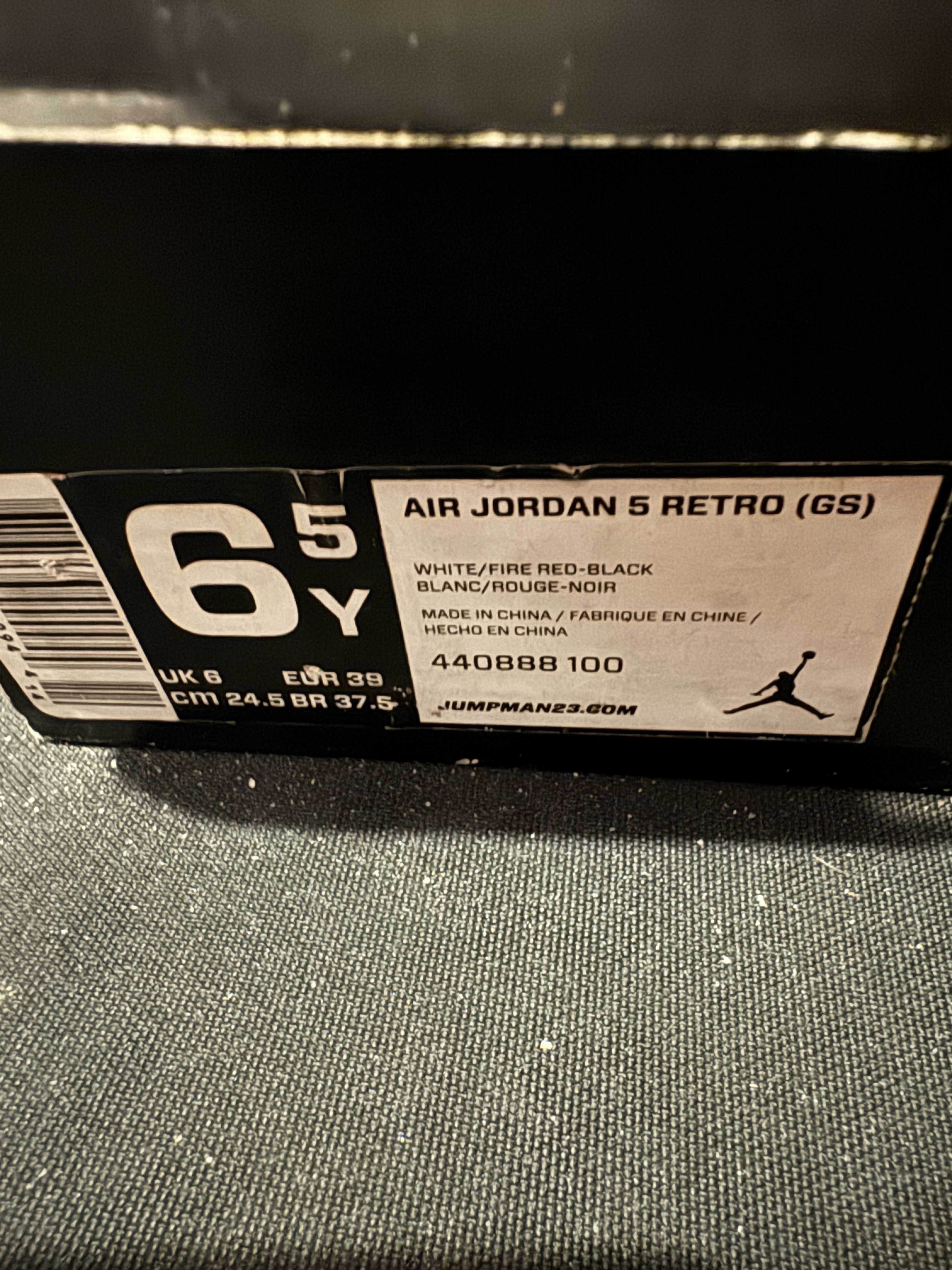 Jordan Brand × Nike 2013 Nike Air Jordan 5 "Fire Red" Sz 6.5Y Size US 6.5 / EU 39-40 - 7 Thumbnail
