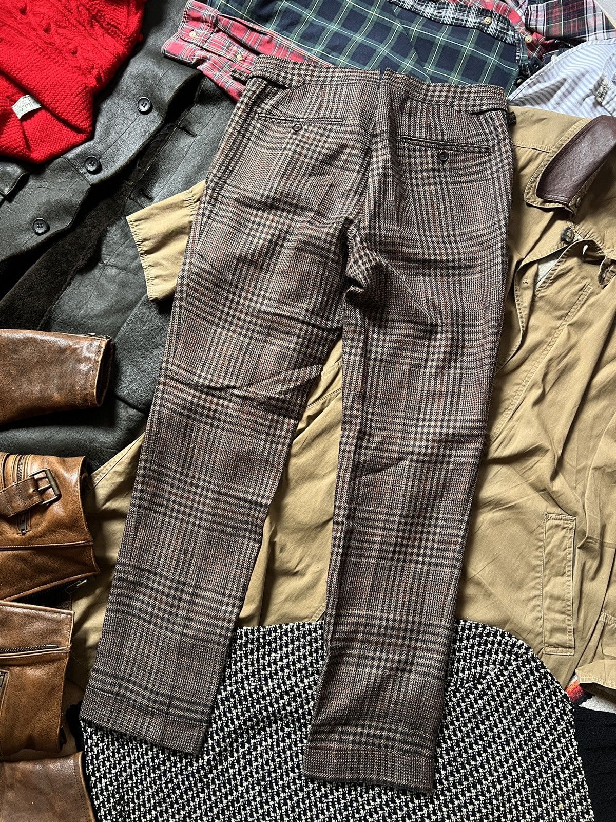 Tom Ford Tom Ford Striped Brown Wool+Silk Pants Trousers Size 28" / US 6 / IT 42 - 4 Thumbnail