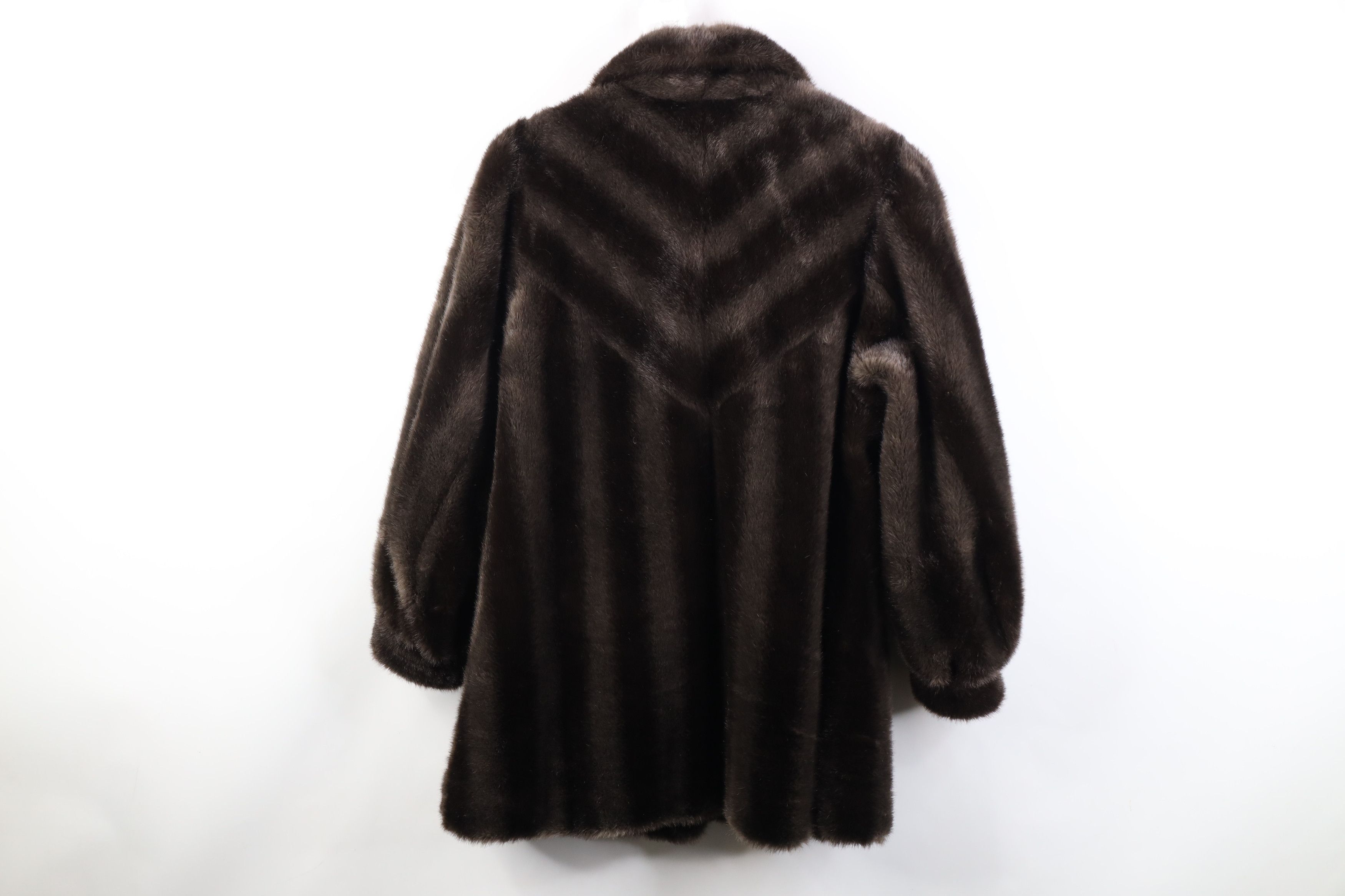 Vintage 90s Streetwear Faux Fur Babydoll Jacket Coat Brown