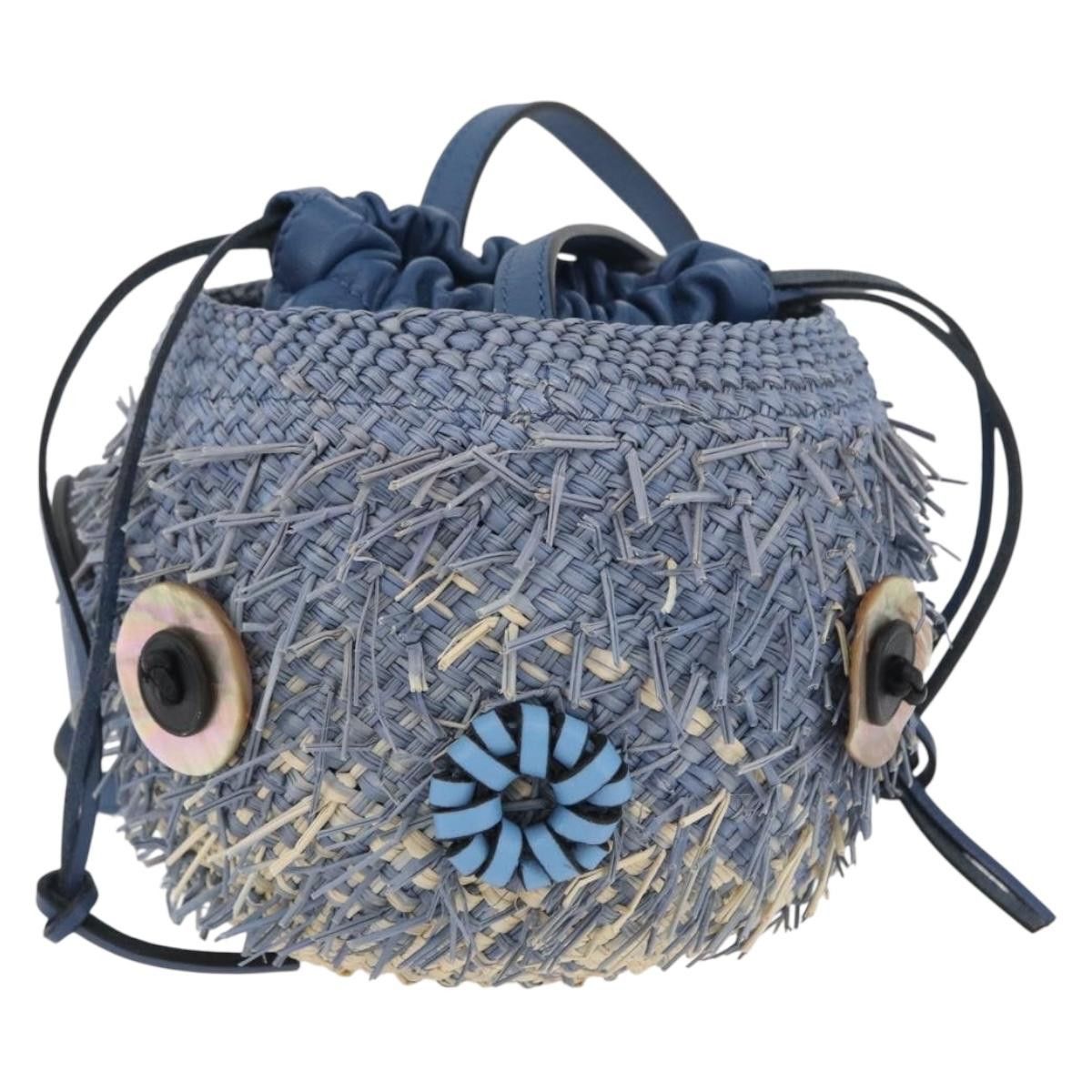 Loewe LOEWE Basket Bag Blow Fish Shoulder Bag Raffia Light Blue Size ONE SIZE - 13 Thumbnail