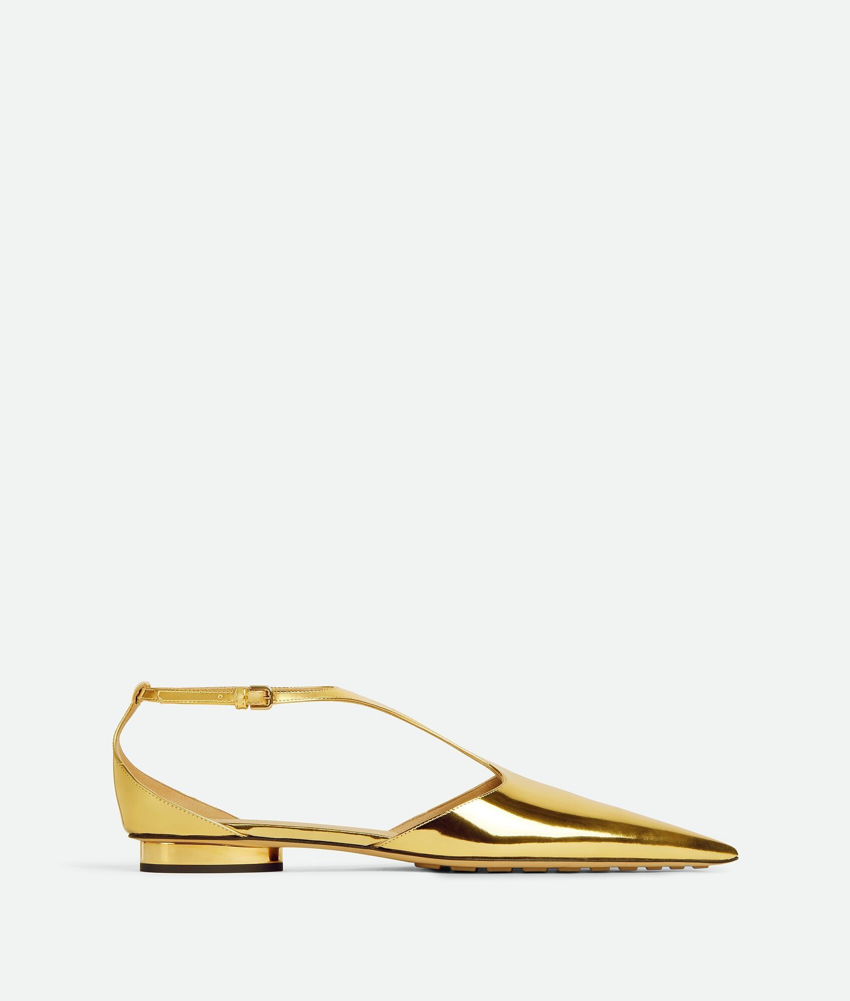 Bottega Veneta o1bcso1str0924 Rocket T-Bar Ballerina Flat in Gold Size US 7 / IT 37 - 1 Thumbnail
