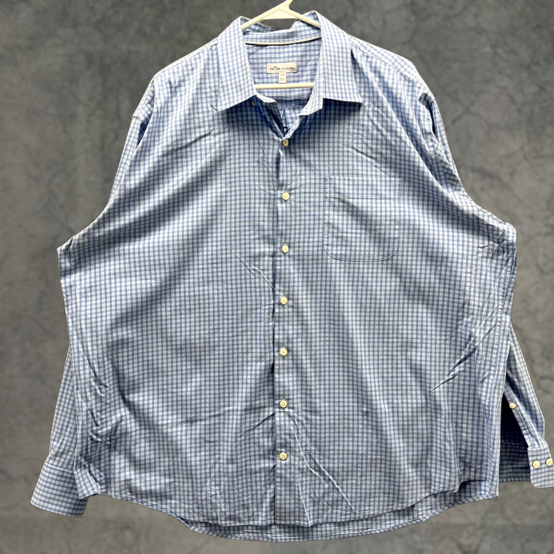 Peter Millar Peter Millar Shirt Mens 2XL Blue Check Long Sleeve Button Front Casual Woven Size US XXL / EU 58 / 5 - 1 Thumbnail