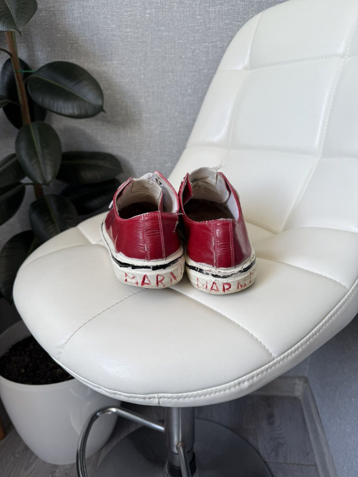 Marni MARNI Gooey Red Converse Low Top Destroyed Sneakers Size 43 Size US 10 / EU 43 - 17 Thumbnail