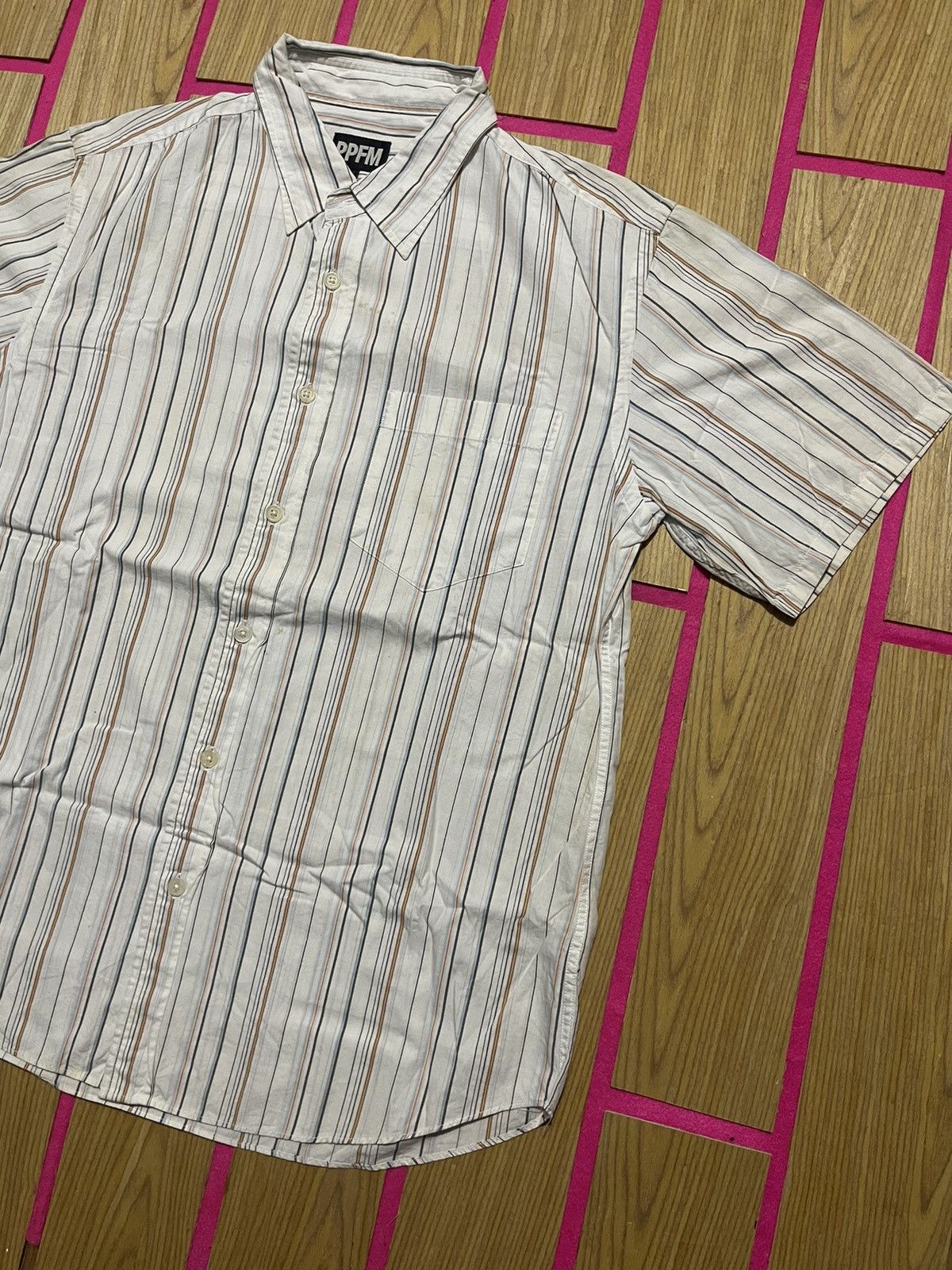 PPFM Y2K PPFM short sleeve shirt with striped motif Size US M / EU 48-50 / 2 - 2 Thumbnail