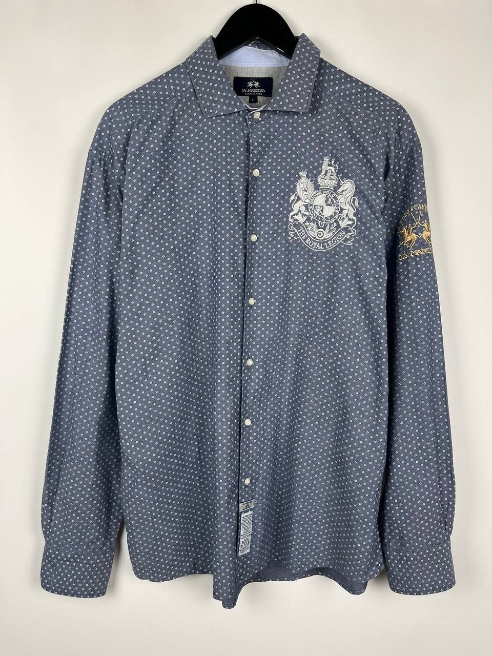 La Martina La Martina Mens Shirt Royal British Legion Crest Star Print Size US L / EU 52-54 / 3 - 1 Thumbnail