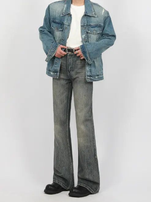 Other Retro street cleanfit washed distressed flared jeans Size US 32 / EU 48 - 5 Thumbnail